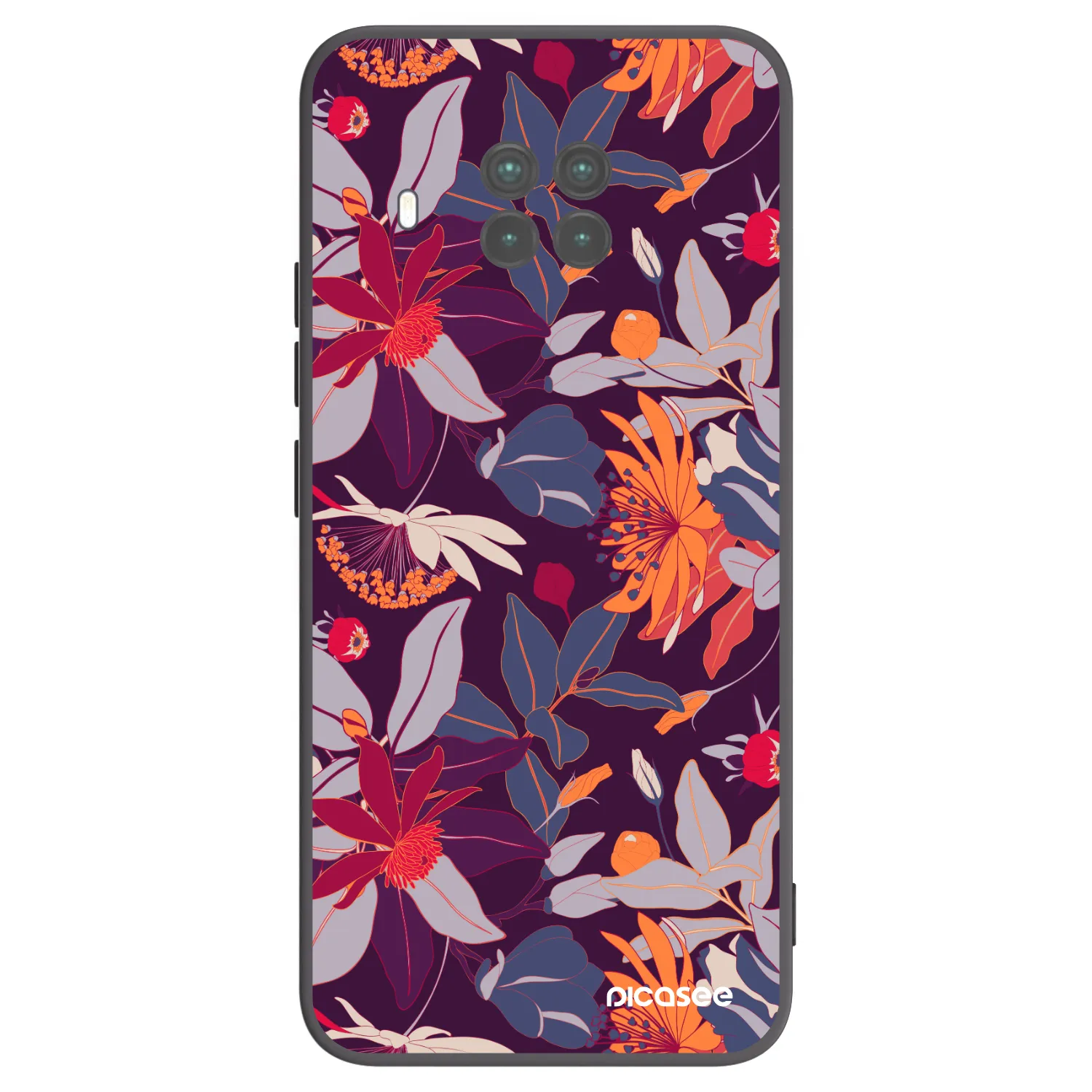 Picasee Μαύρη θήκη σιλικόνης για Xiaomi Mi 10T Lite - Purple Leaf
