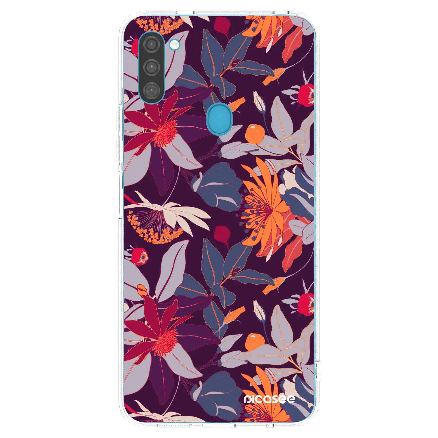 Picasee διαφανής θήκη σιλικόνης Samsung Galaxy M11 - Purple Leaf