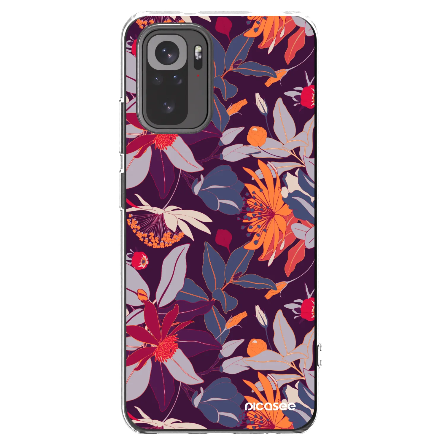 Picasee διαφανής θήκη σιλικόνης Xiaomi Redmi Note 10 - Purple Leaf