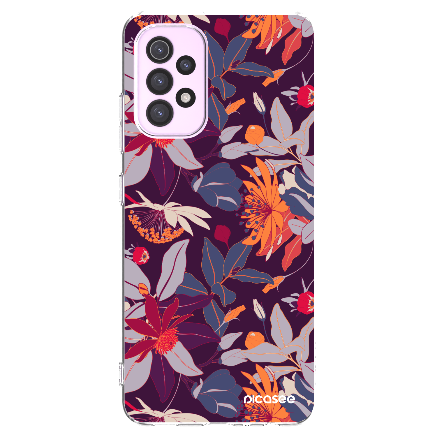 Picasee διαφανής θήκη σιλικόνης Samsung Galaxy A32 5G A326B - Purple Leaf