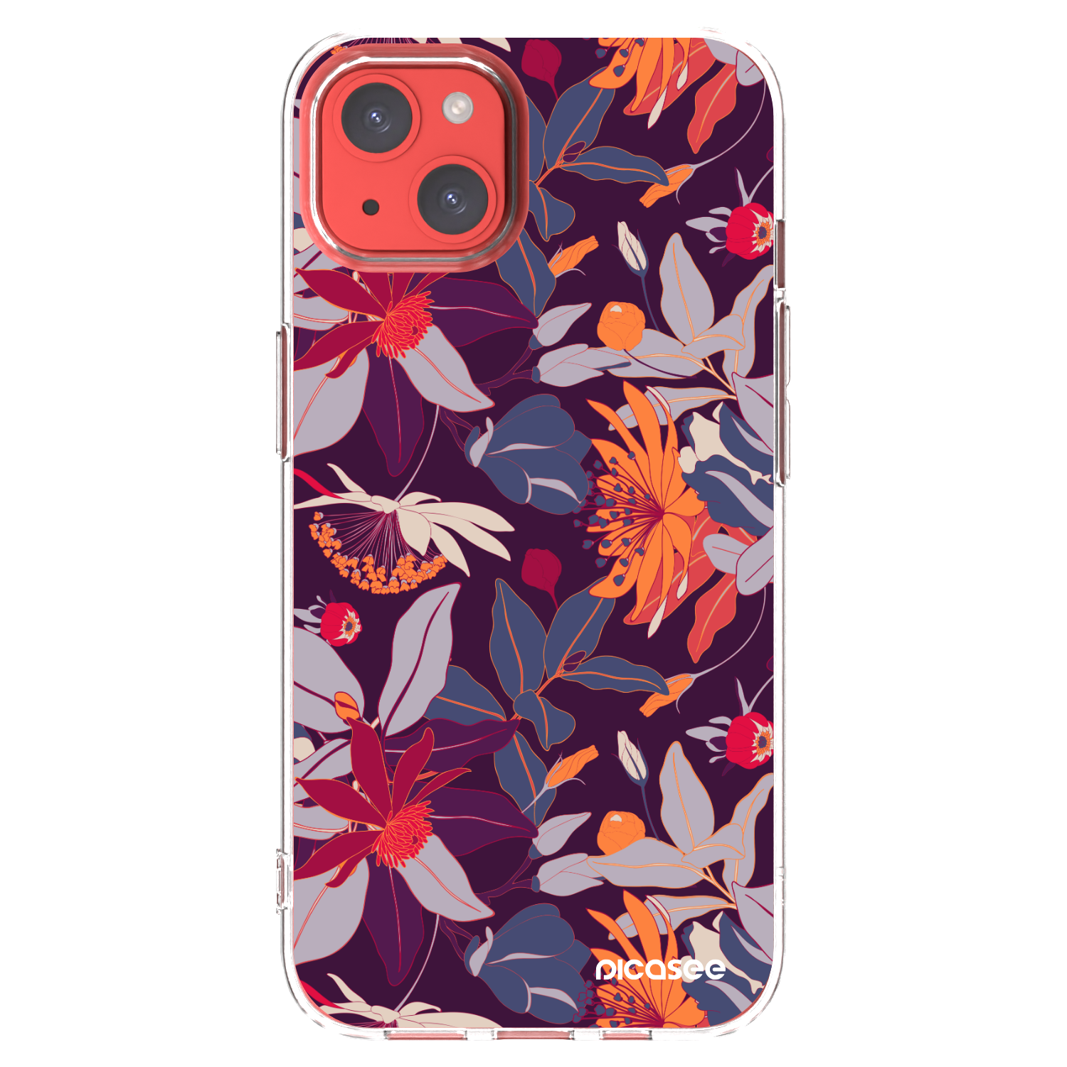 Picasee διαφανής θήκη σιλικόνης Apple iPhone 13 - Purple Leaf