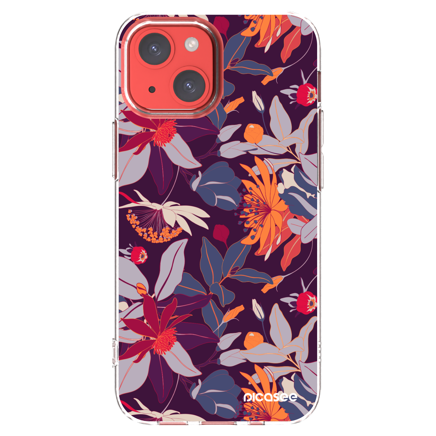 Picasee διαφανής θήκη σιλικόνης Apple iPhone 13 mini - Purple Leaf