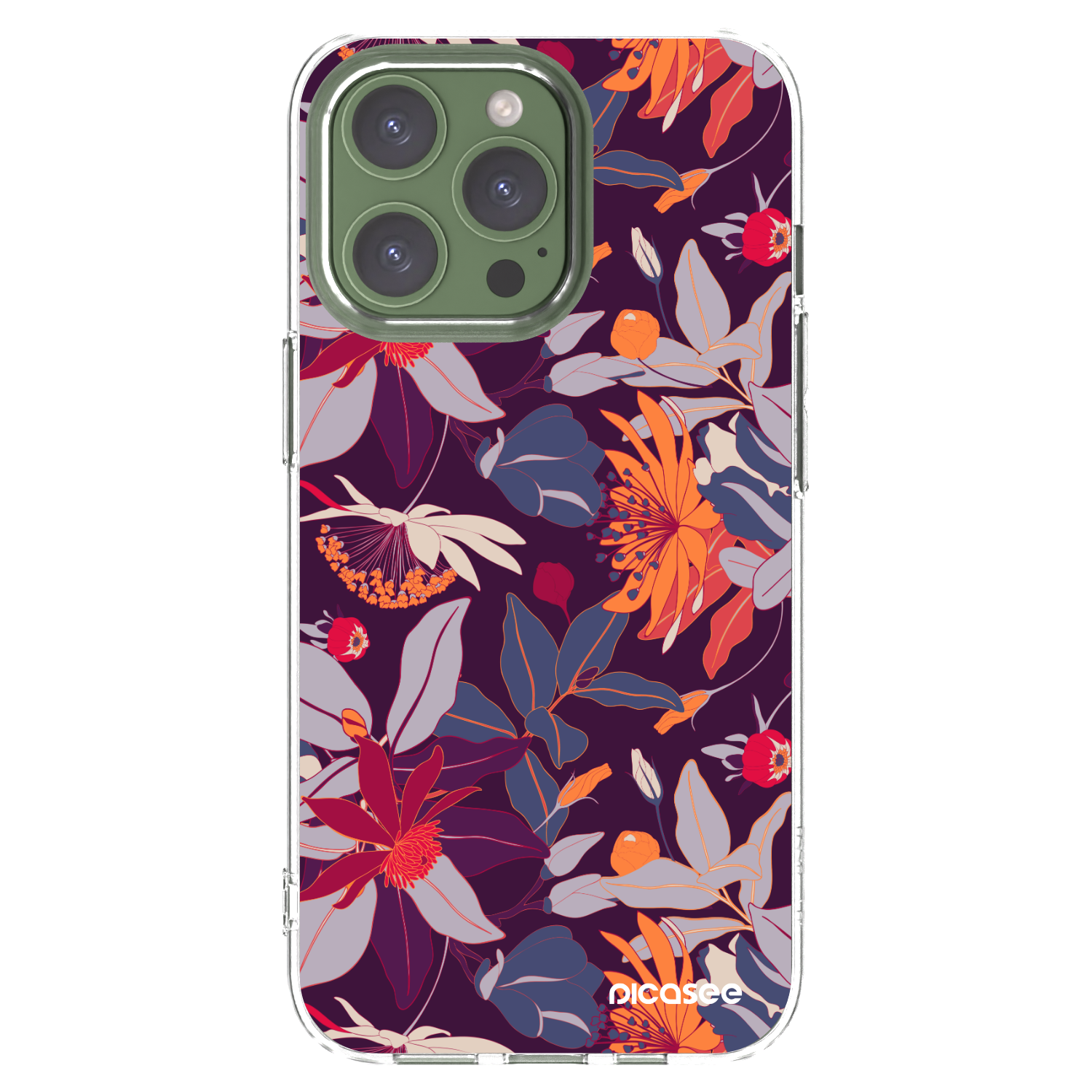 Picasee διαφανής θήκη σιλικόνης Apple iPhone 13 Pro - Purple Leaf