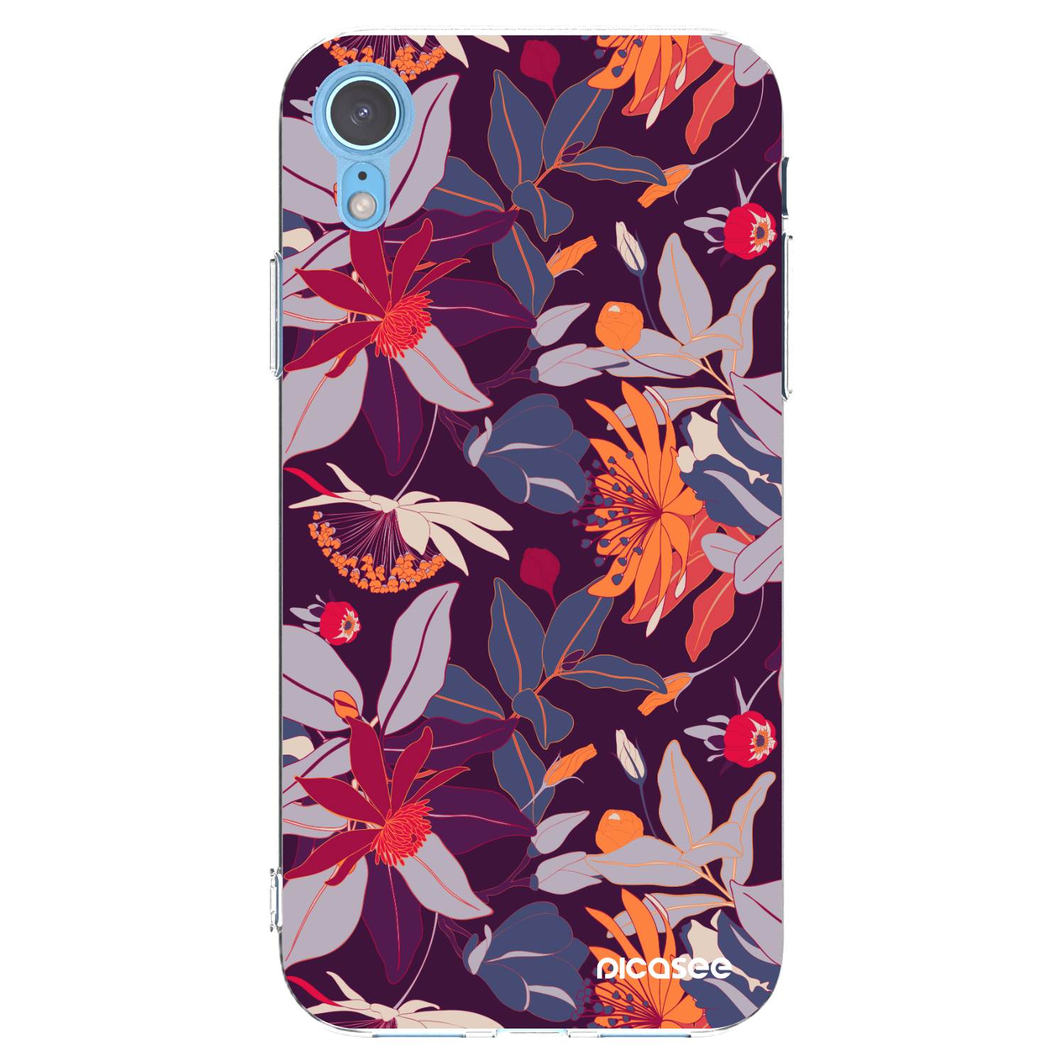 Picasee διαφανής θήκη σιλικόνης Apple iPhone XR - Purple Leaf