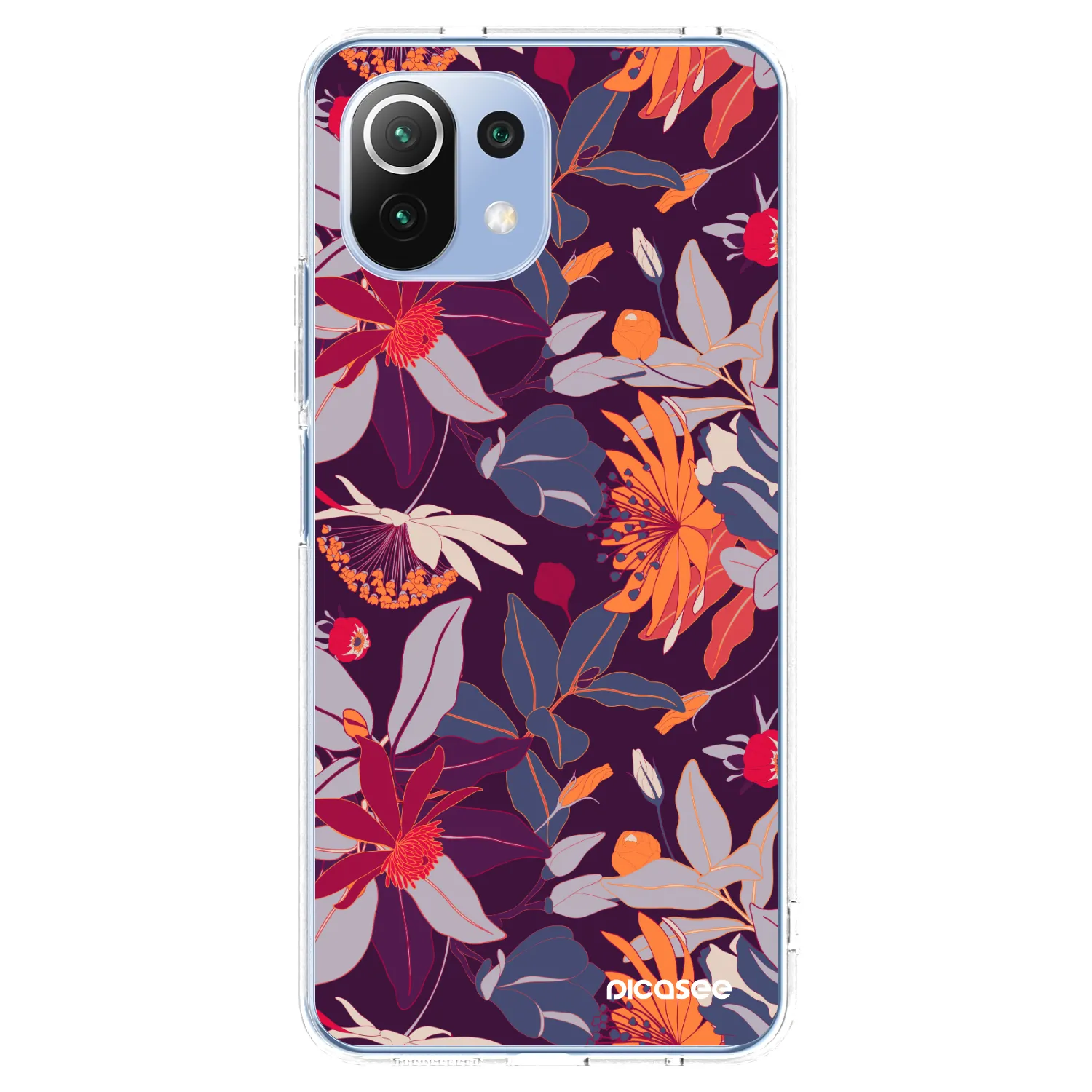 Picasee διαφανής θήκη σιλικόνης Xiaomi 11 Lite 5G NE - Purple Leaf