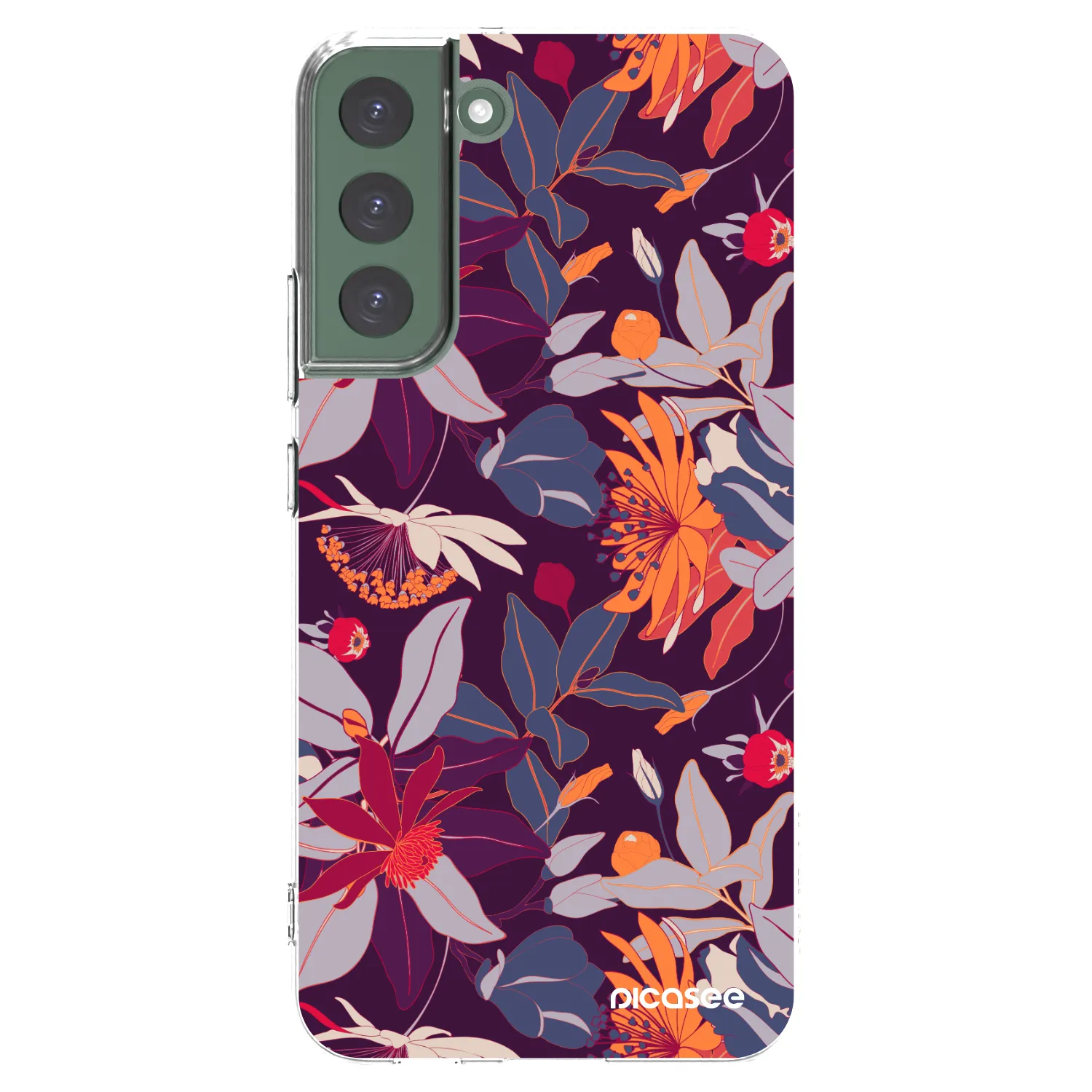 Picasee διαφανής θήκη σιλικόνης Samsung Galaxy S22+ 5G - Purple Leaf