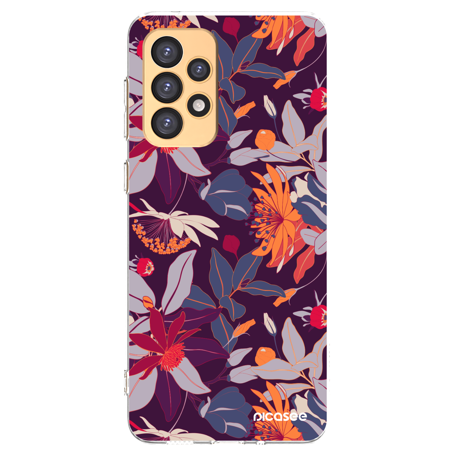 Picasee διαφανής θήκη σιλικόνης Samsung Galaxy A33 5G A336 - Purple Leaf