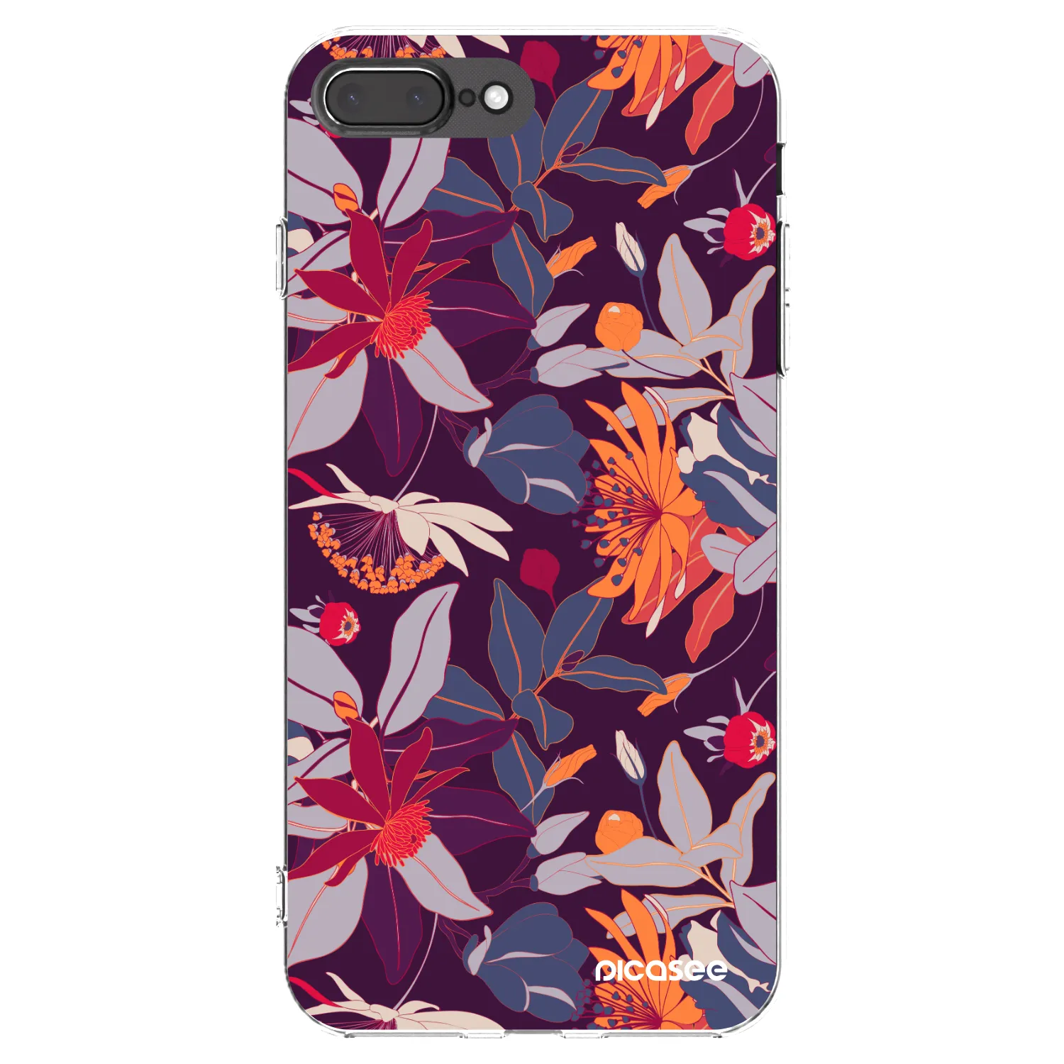 Picasee διαφανής θήκη σιλικόνης Apple iPhone 8 Plus - Purple Leaf