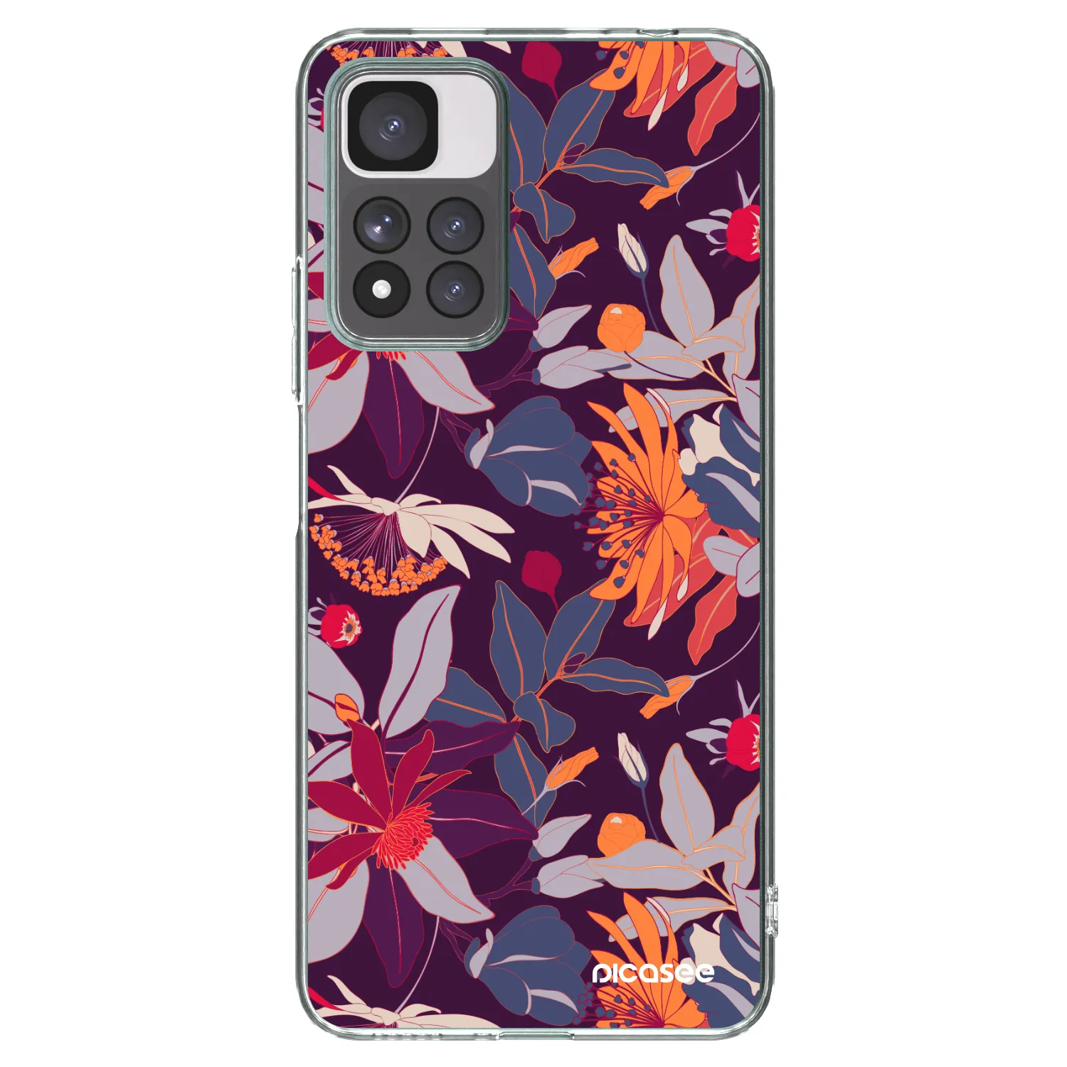 Picasee διαφανής θήκη σιλικόνης Xiaomi Redmi Note 11 Pro+ 5G - Purple Leaf