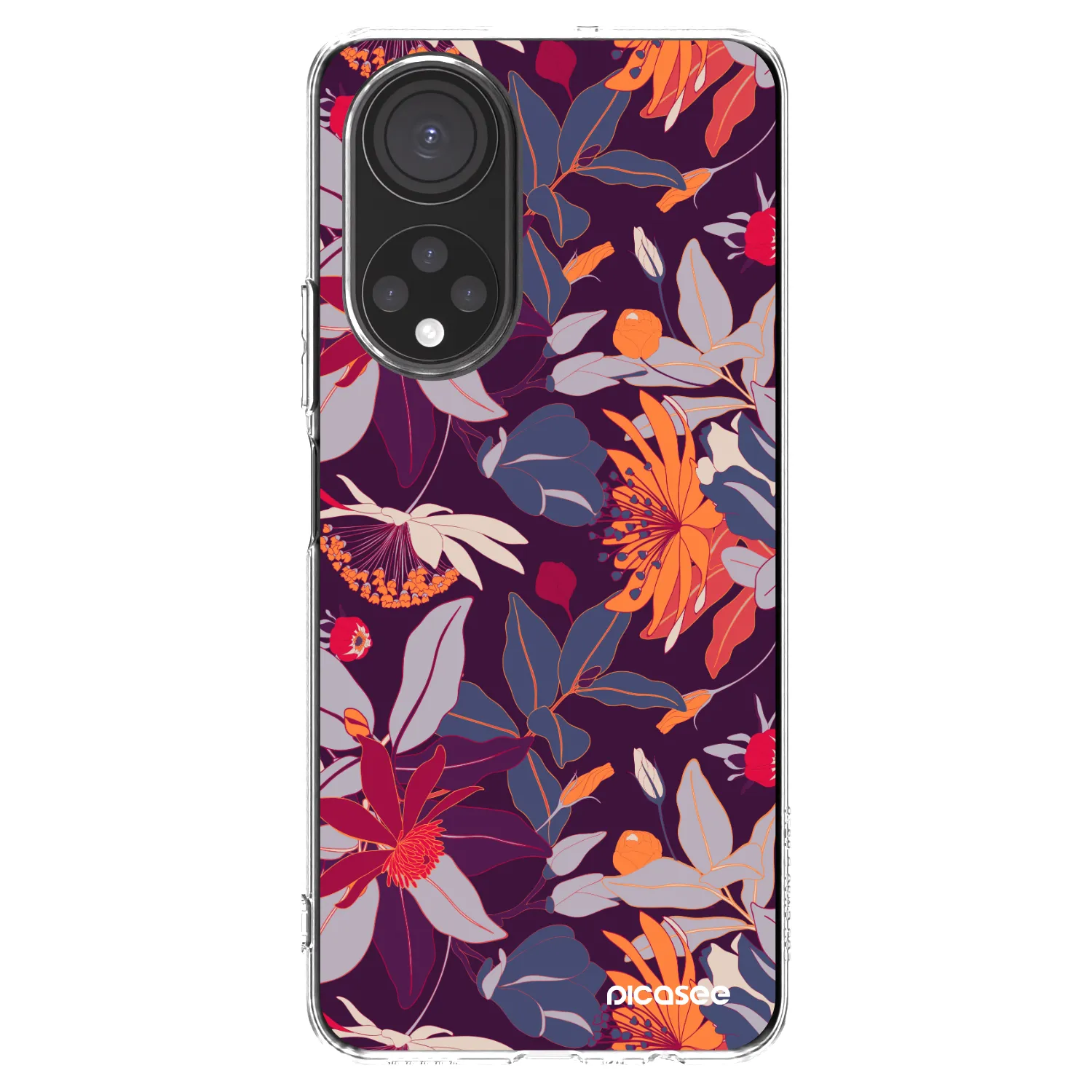 Picasee διαφανής θήκη σιλικόνης Honor X7 - Purple Leaf