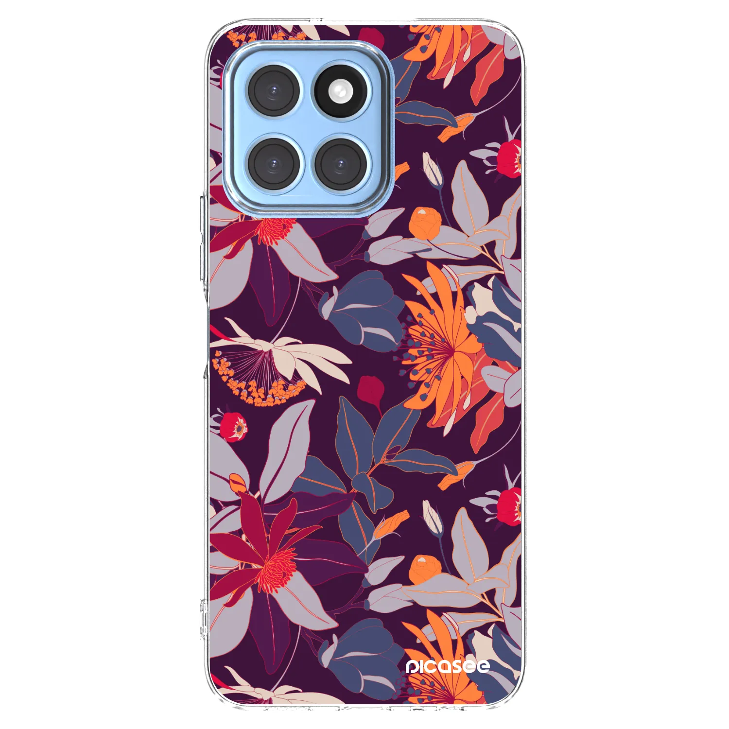 Picasee διαφανής θήκη σιλικόνης Honor X8 5G - Purple Leaf
