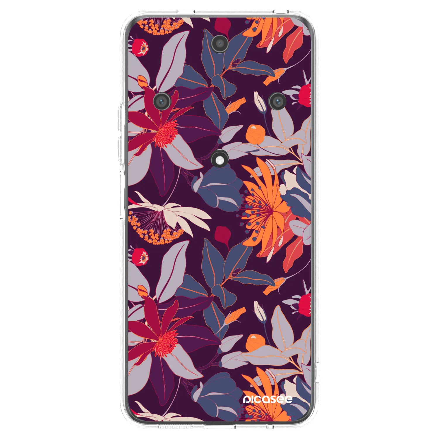 Picasee διαφανής θήκη σιλικόνης Honor Magic5 Lite 5G - Purple Leaf