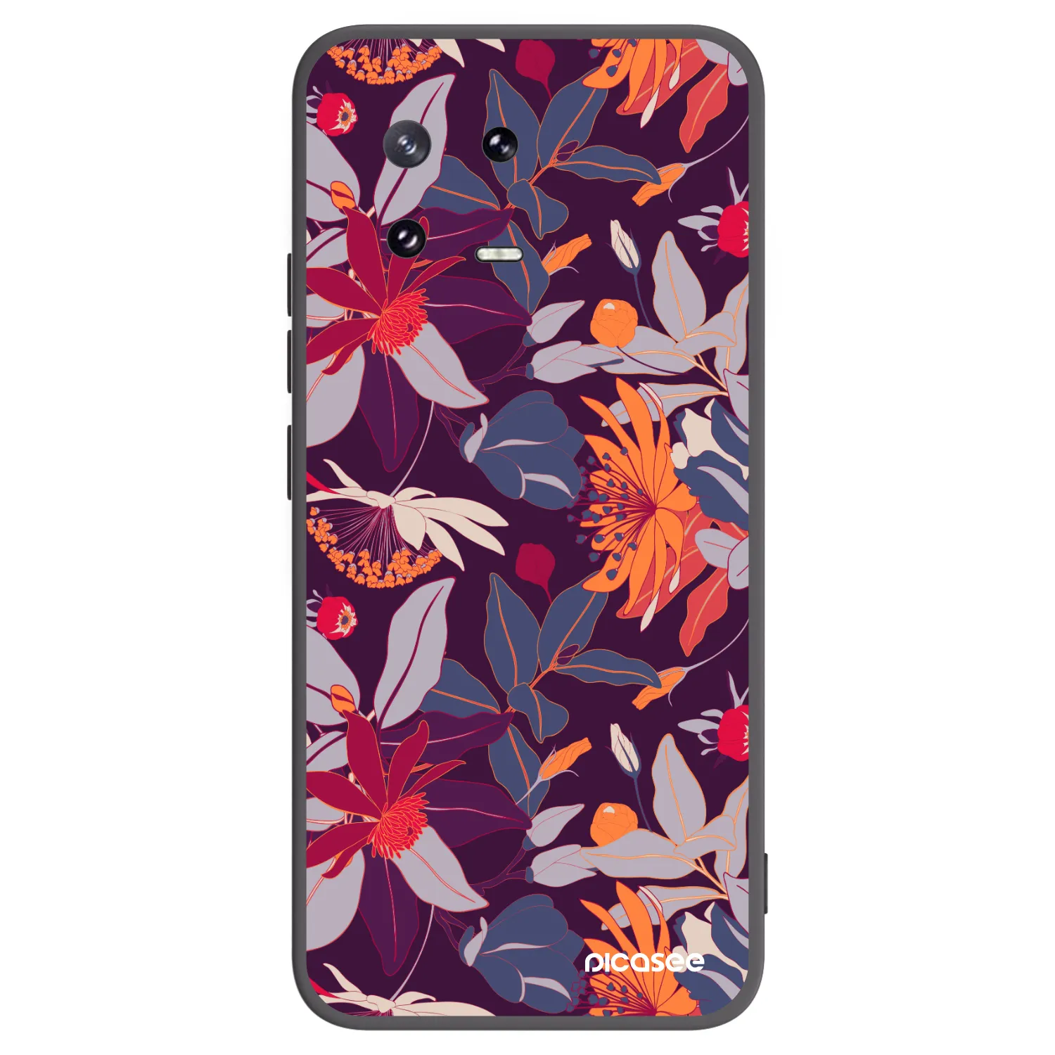 Picasee Μαύρη θήκη σιλικόνης για Xiaomi 13 Pro - Purple Leaf