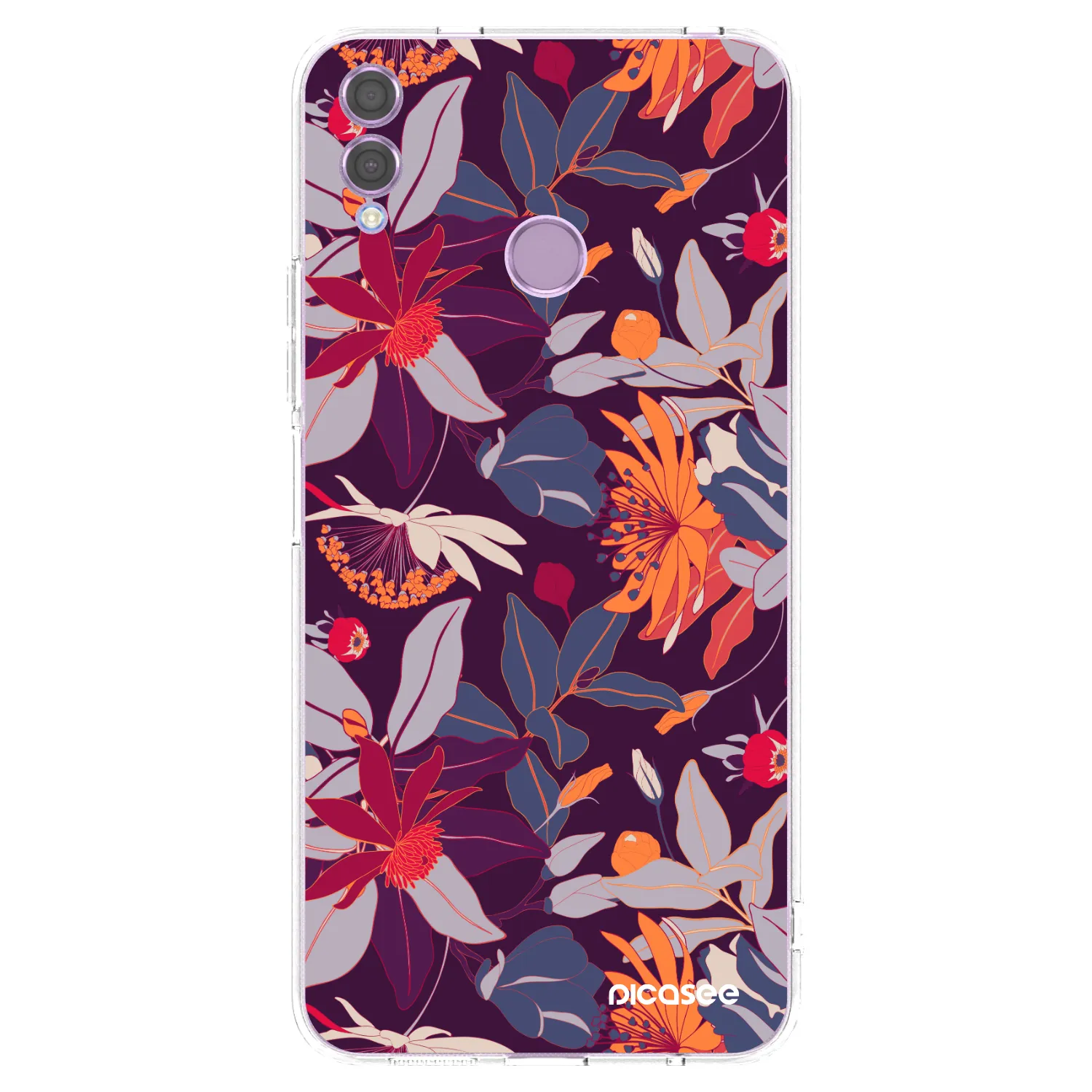 Picasee διαφανής θήκη σιλικόνης Honor 8X - Purple Leaf