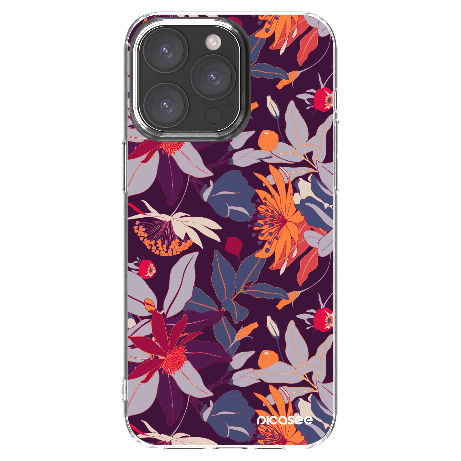 Picasee διαφανής θήκη σιλικόνης Apple iPhone 15 Pro Max - Purple Leaf
