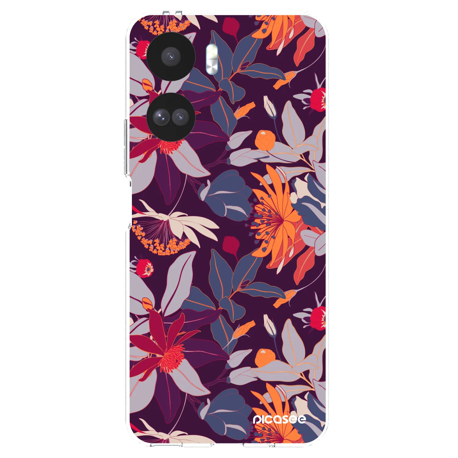 Picasee διαφανής θήκη σιλικόνης Honor 90 Lite 5G - Purple Leaf
