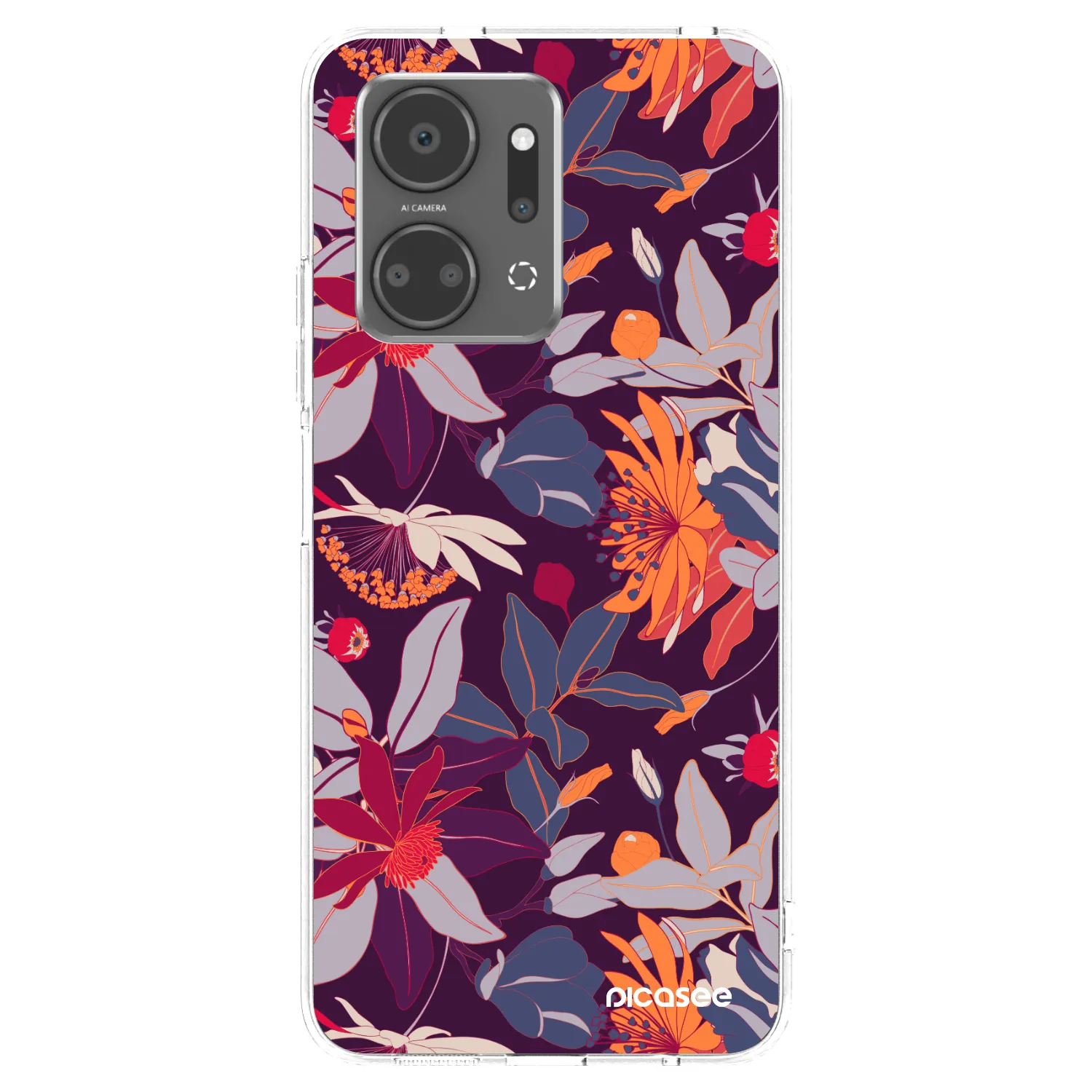 Picasee διαφανής θήκη σιλικόνης Honor X7a - Purple Leaf