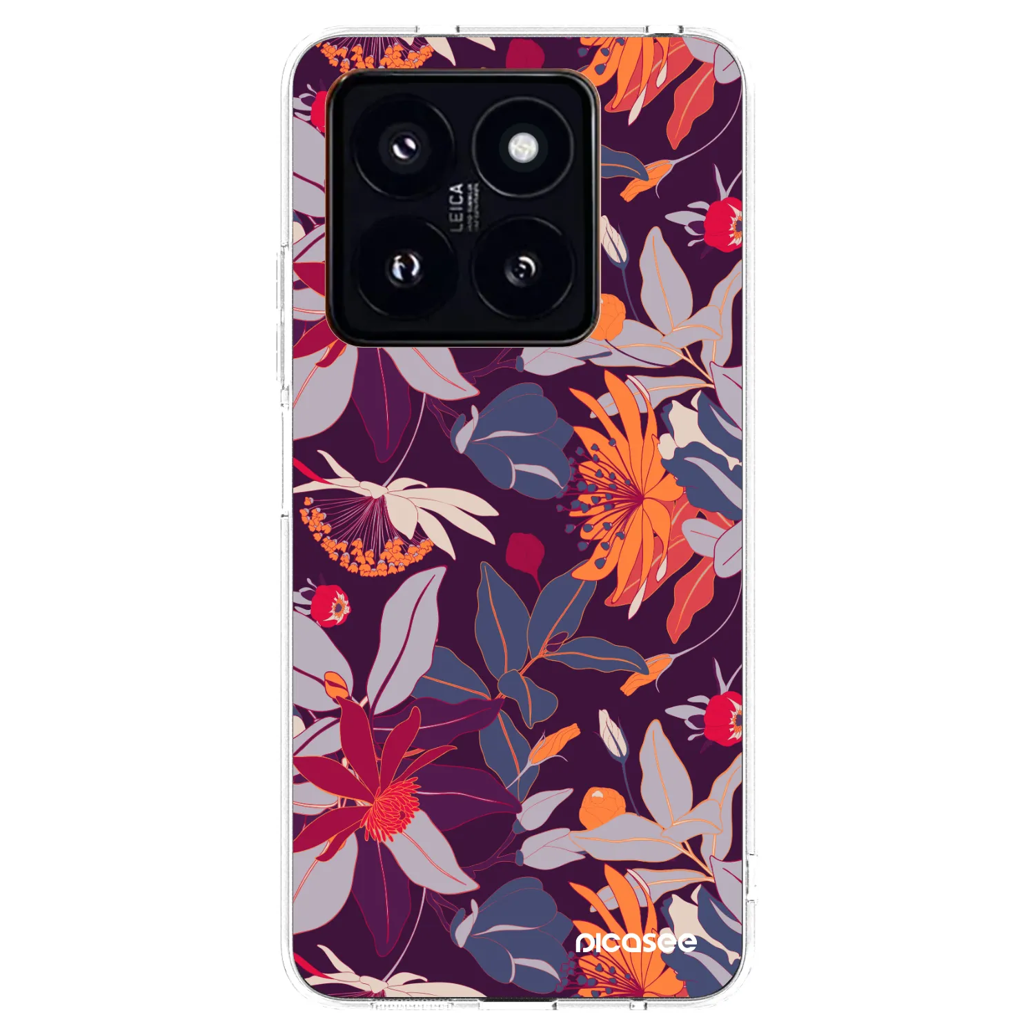Picasee διαφανής θήκη σιλικόνης Xiaomi 14 Pro - Purple Leaf