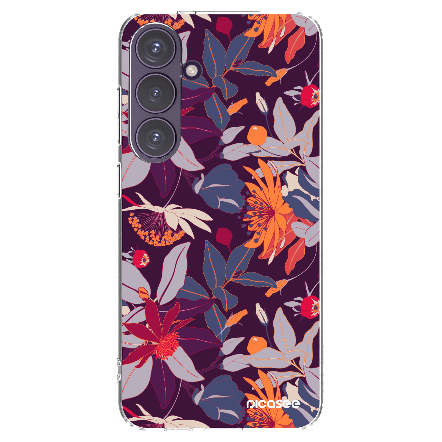 Picasee διαφανής θήκη σιλικόνης Samsung Galaxy S24+ S926B 5G - Purple Leaf