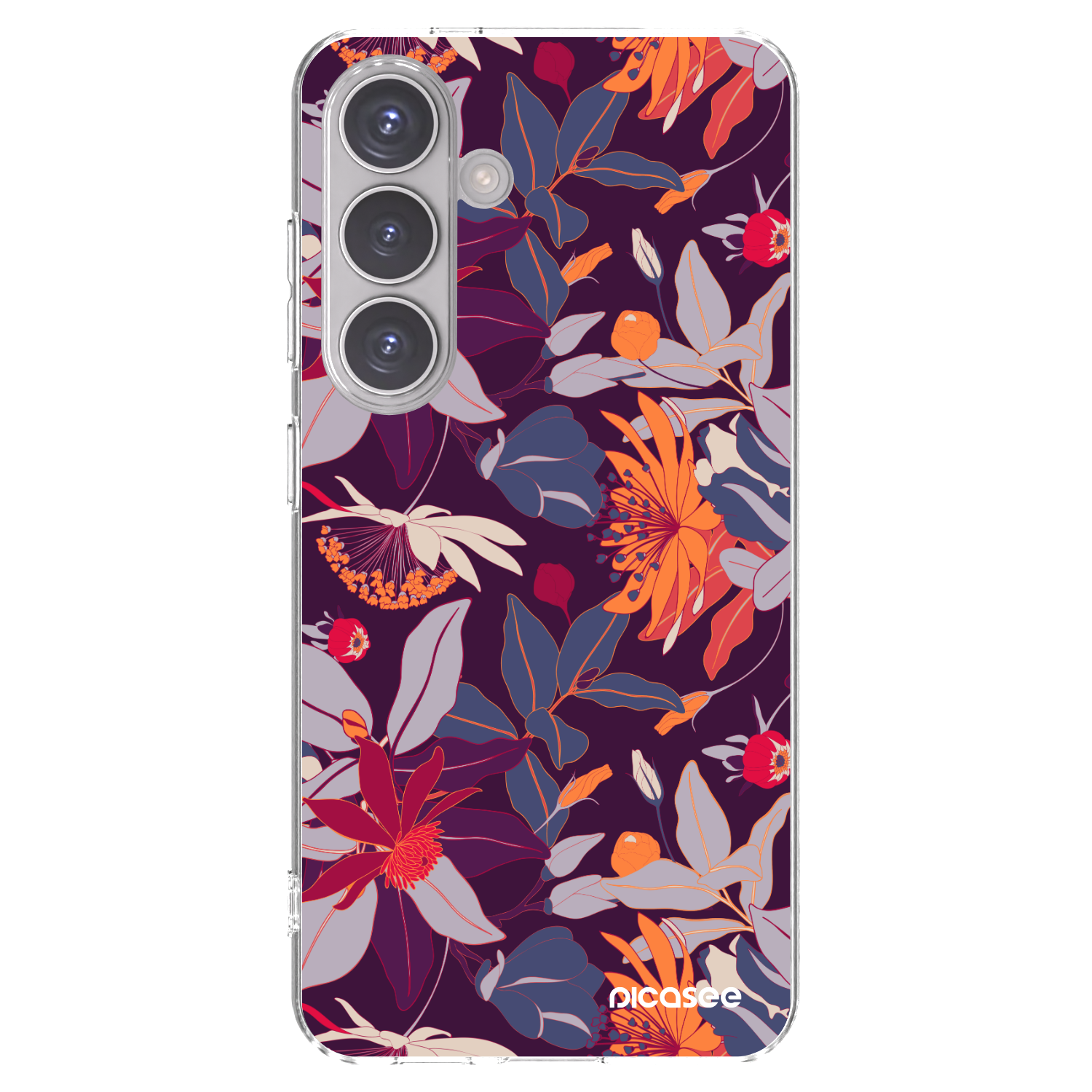 Picasee διαφανής θήκη σιλικόνης Samsung Galaxy S24 S921B 5G - Purple Leaf