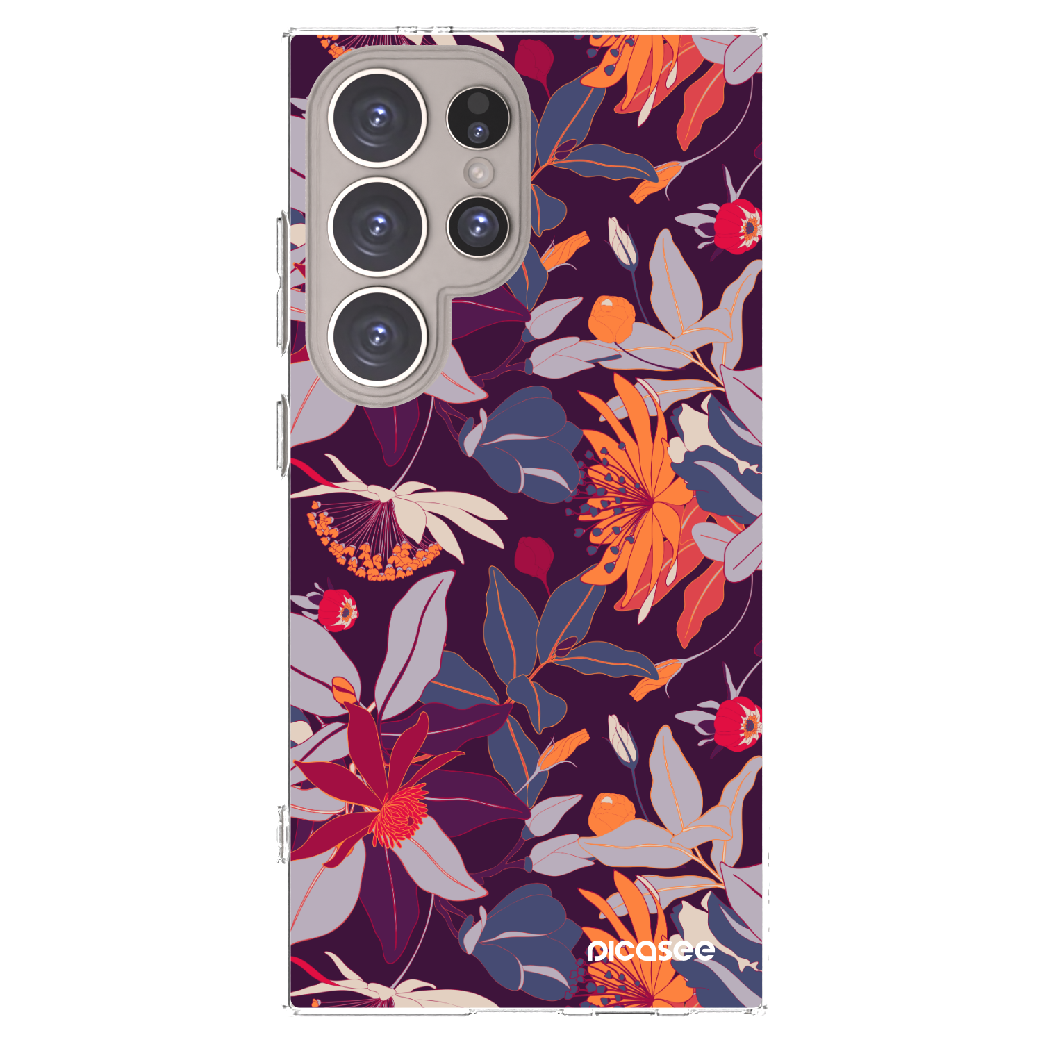 Picasee διαφανής θήκη σιλικόνης Samsung Galaxy S24 Ultra S928B 5G - Purple Leaf