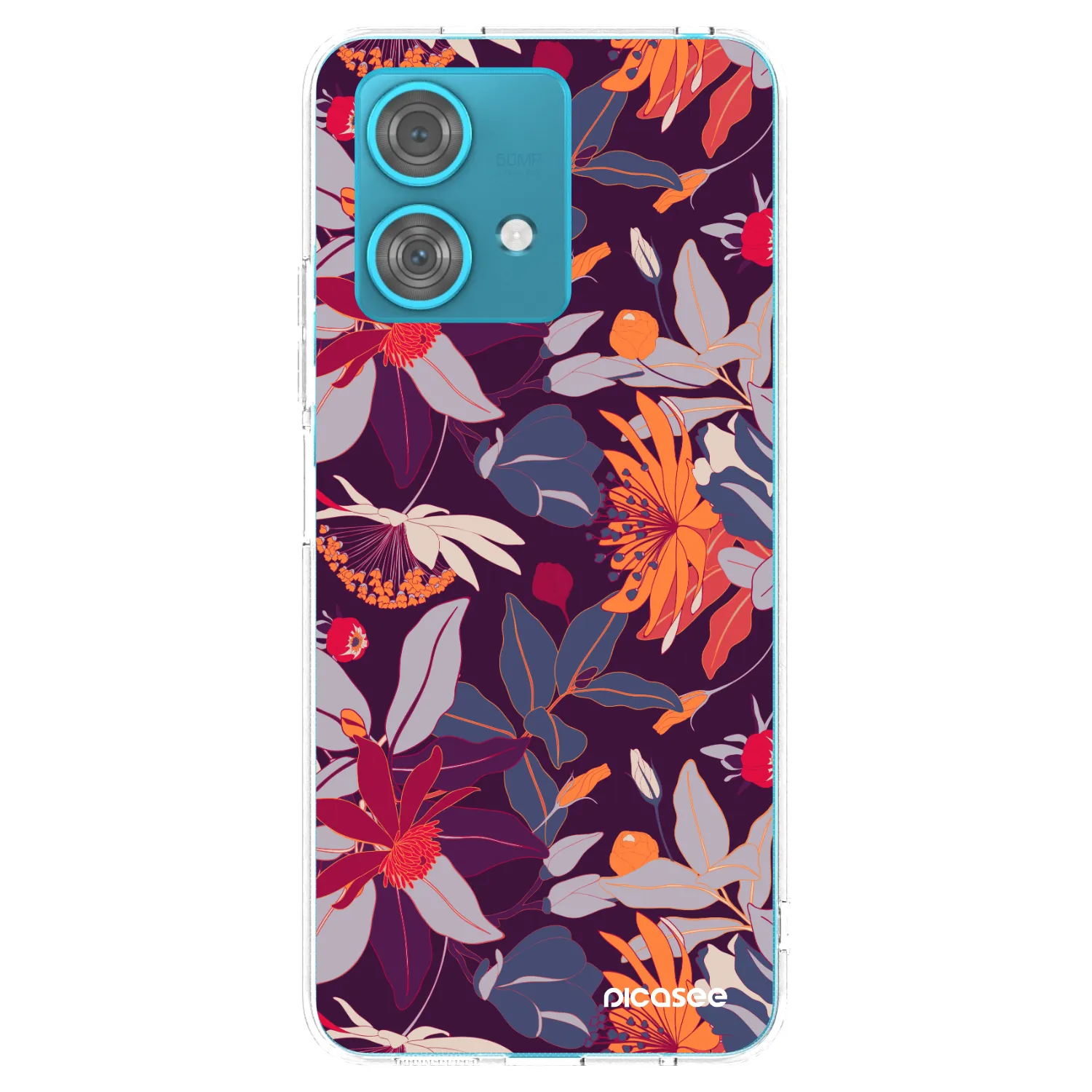 Picasee διαφανής θήκη σιλικόνης Motorola Edge 40 Neo - Purple Leaf