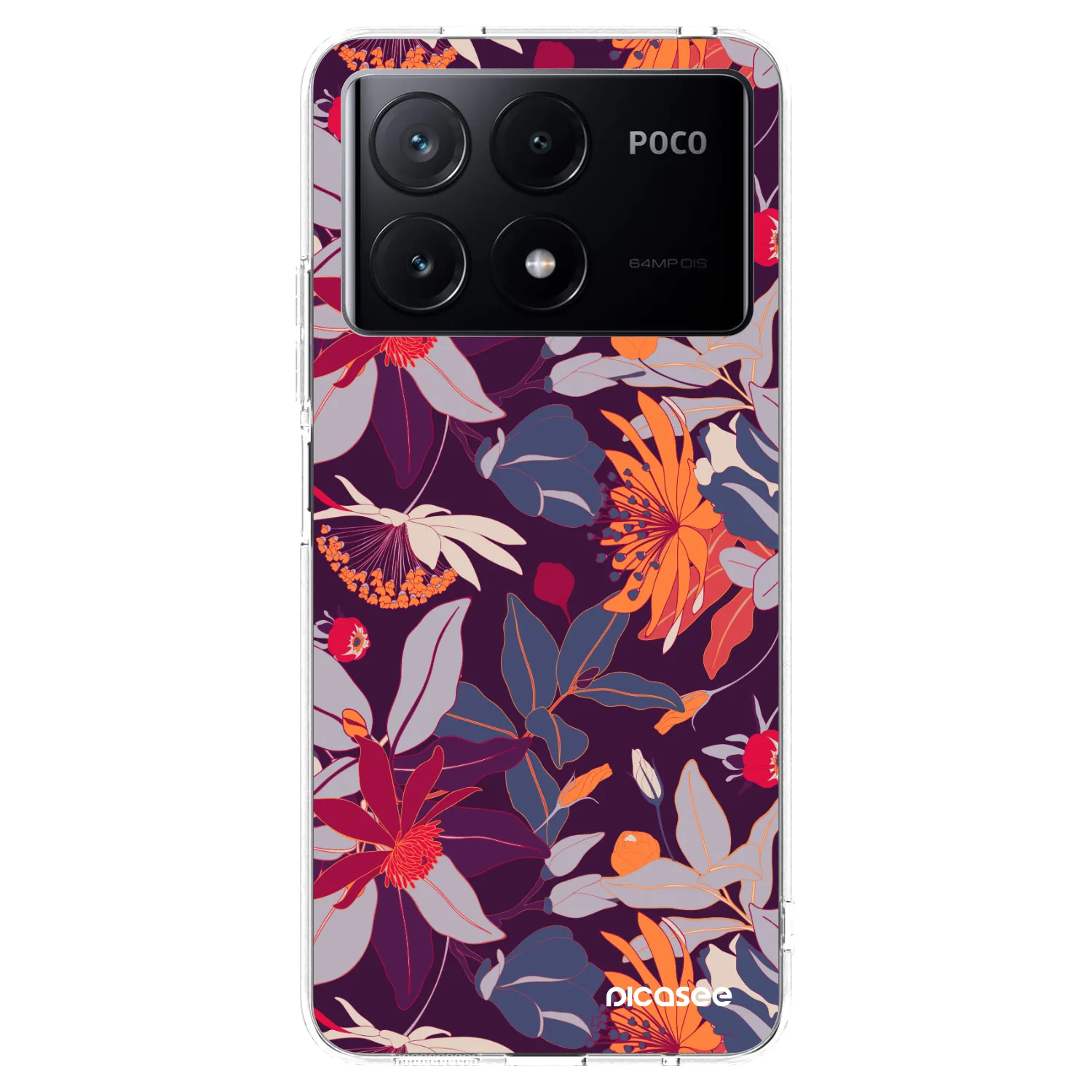 Picasee διαφανής θήκη σιλικόνης Xiaomi Poco X6 Pro - Purple Leaf