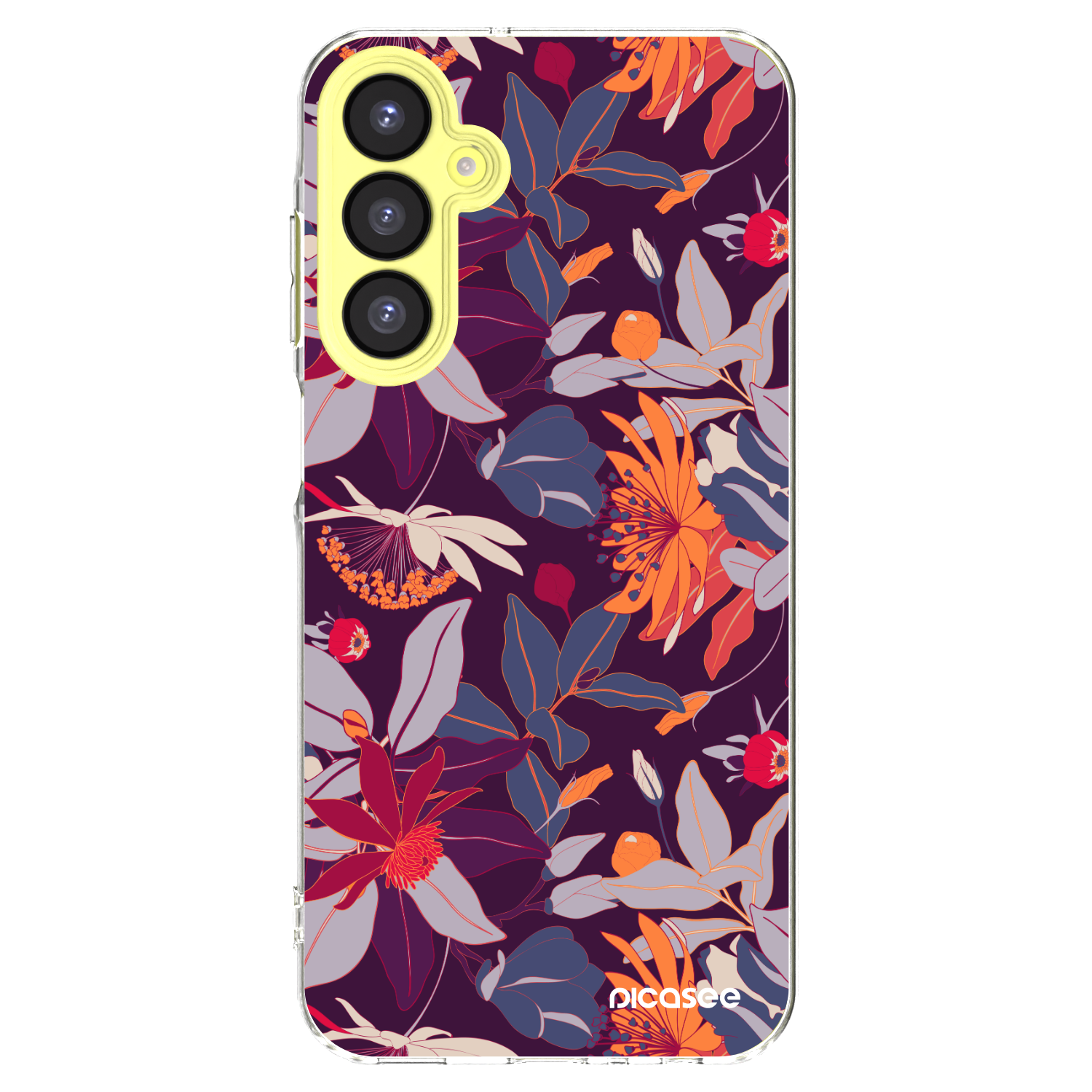 Picasee διαφανής θήκη σιλικόνης Samsung Galaxy A25 A256B 5G - Purple Leaf