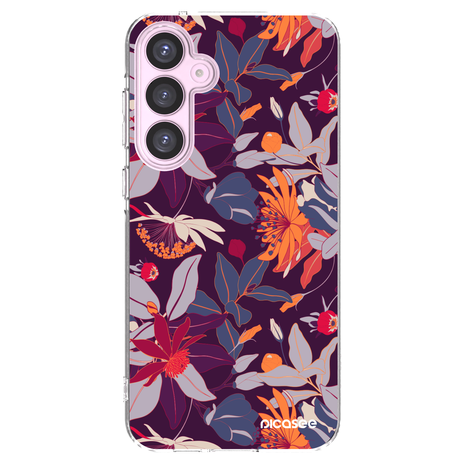 Picasee διαφανής θήκη σιλικόνης Samsung Galaxy A55 5G A556B - Purple Leaf