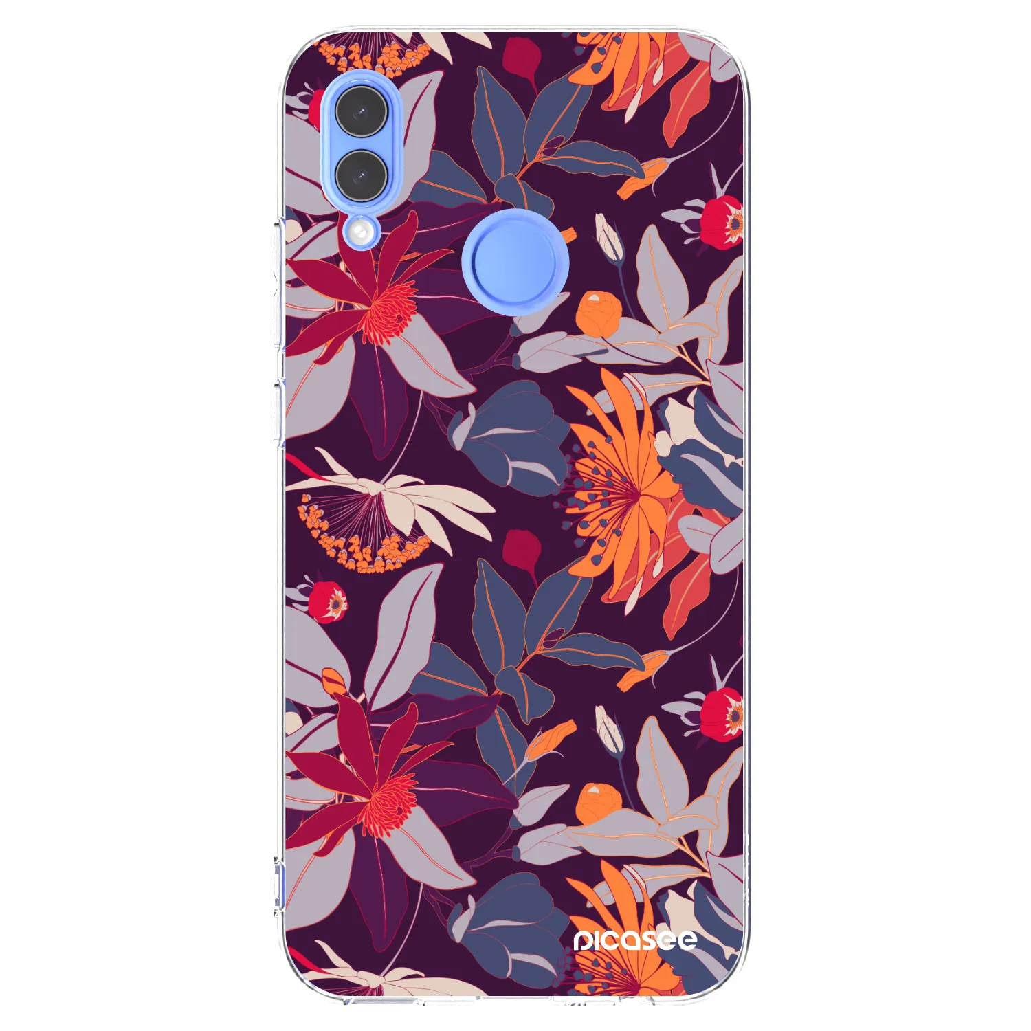 Picasee διαφανής θήκη σιλικόνης Huawei P Smart 2019 - Purple Leaf