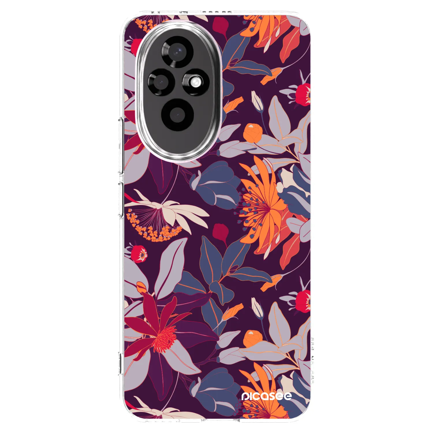Picasee διαφανής θήκη σιλικόνης Honor 200 Pro 5G - Purple Leaf