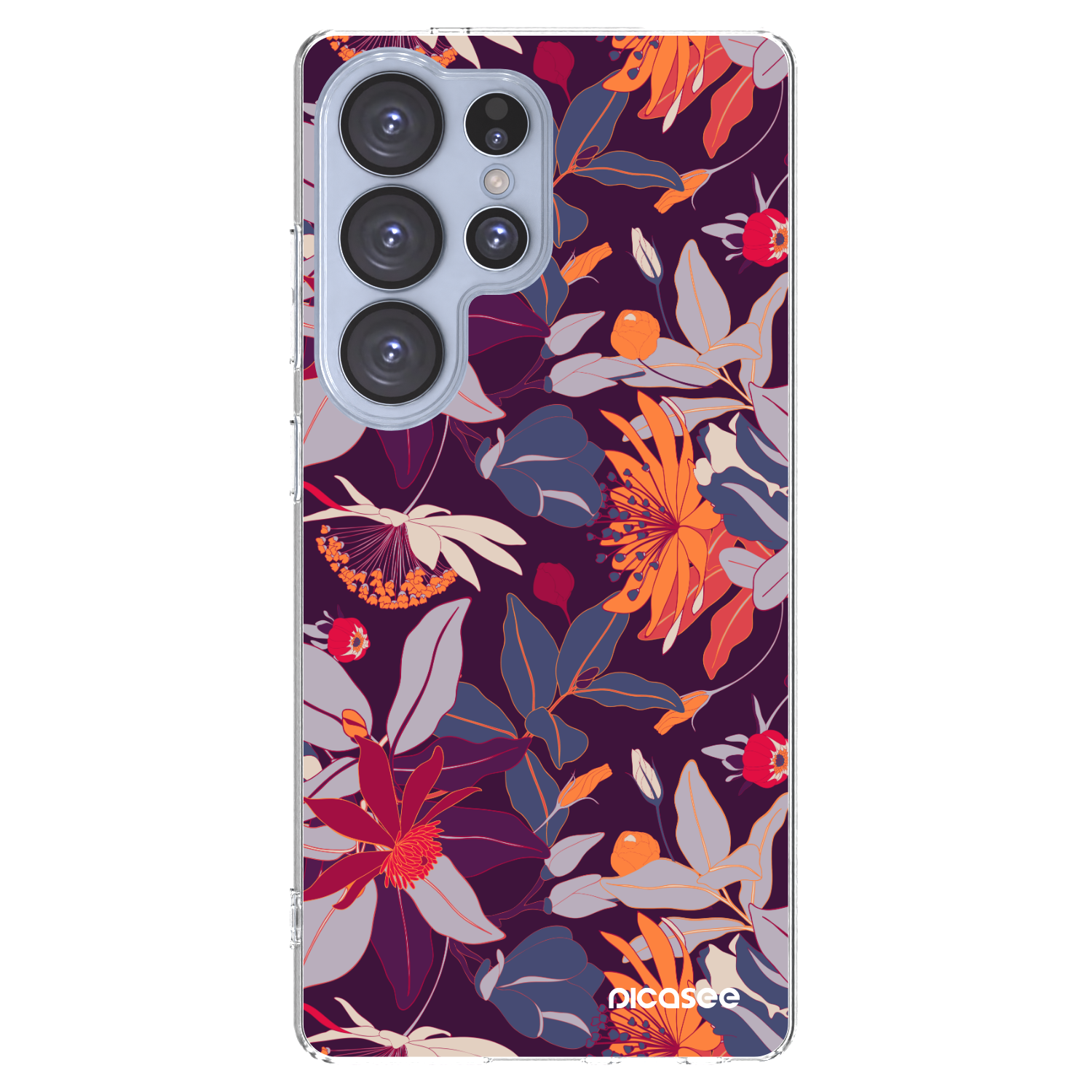 Picasee διαφανής θήκη σιλικόνης Samsung Galaxy S25 Ultra 5G - Purple Leaf