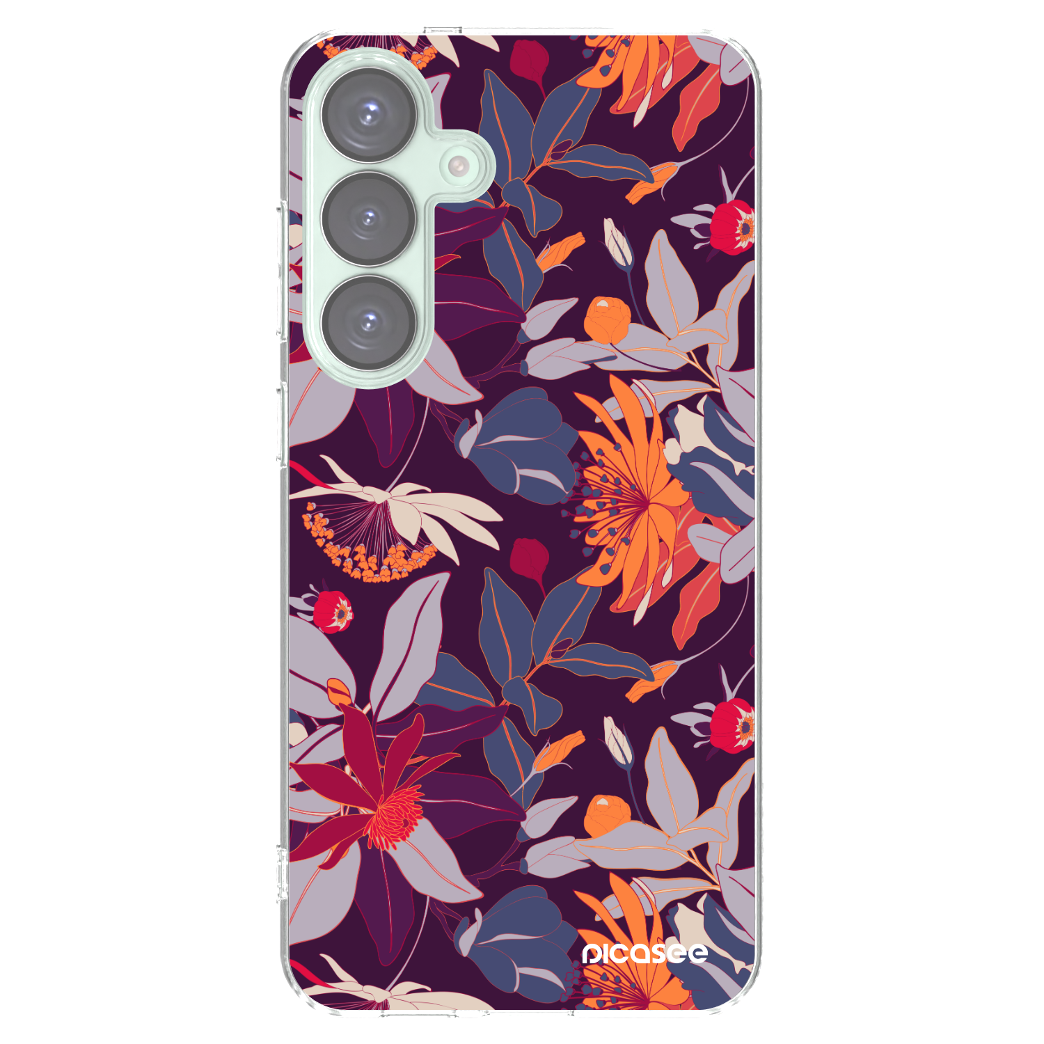 Picasee διαφανής θήκη σιλικόνης Samsung Galaxy S25+ 5G - Purple Leaf