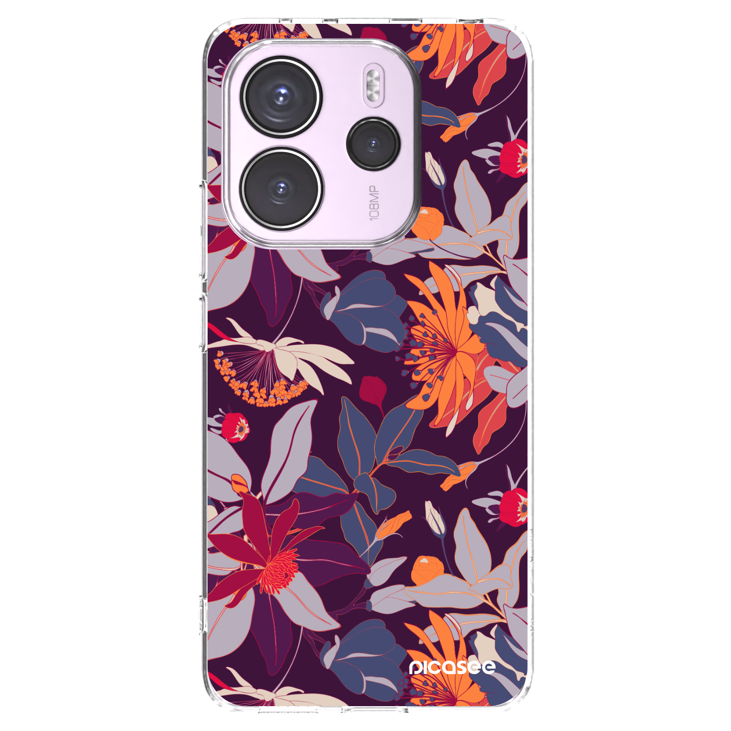 Picasee διαφανής θήκη σιλικόνης Xiaomi Redmi Note 14 4G - Purple Leaf