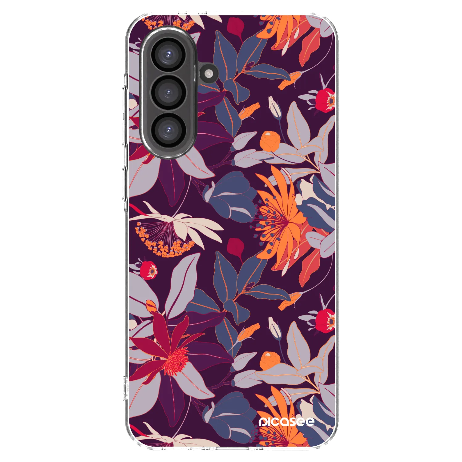 Picasee διαφανής θήκη σιλικόνης Samsung Galaxy A56 5G A566B - Purple Leaf