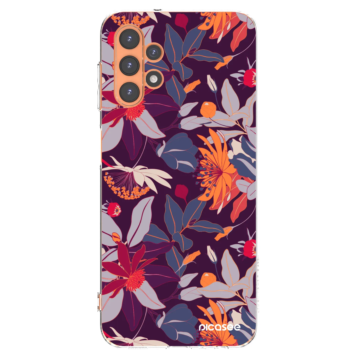 Picasee διαφανής θήκη σιλικόνης Samsung Galaxy A13 5G - Purple Leaf