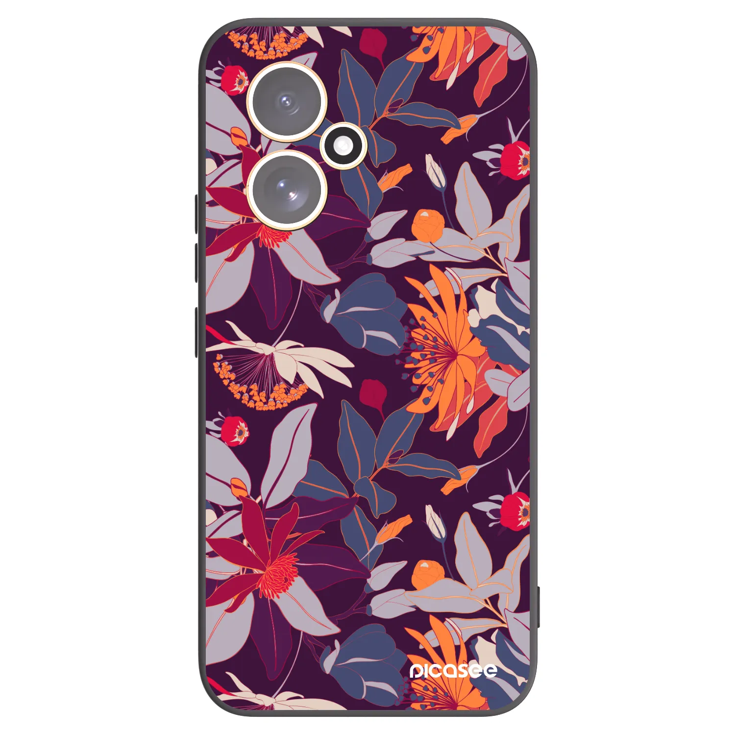 Picasee Μαύρη θήκη σιλικόνης για Honor 400 5G - Purple Leaf