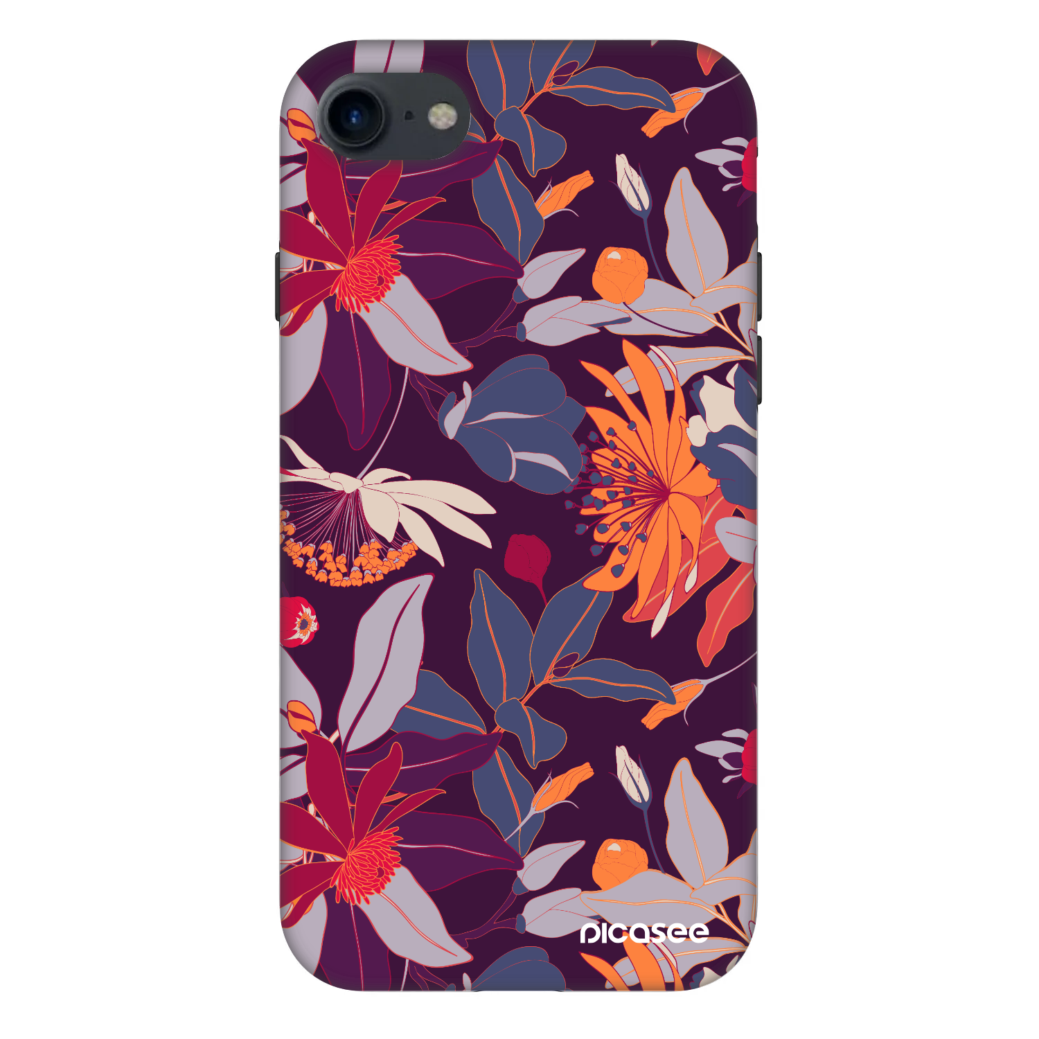 Picasee Fashion Case για Apple iPhone SE 2020 - Purple Leaf