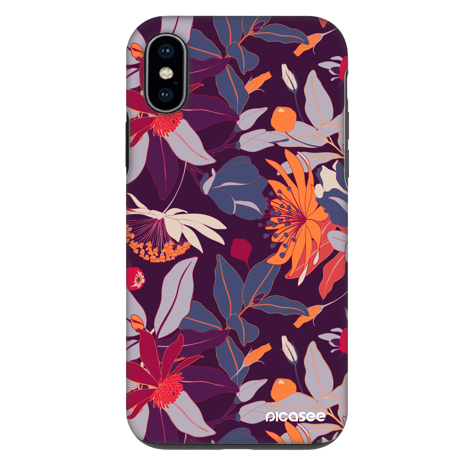 Picasee Fashion Case για Apple iPhone X/XS - Purple Leaf