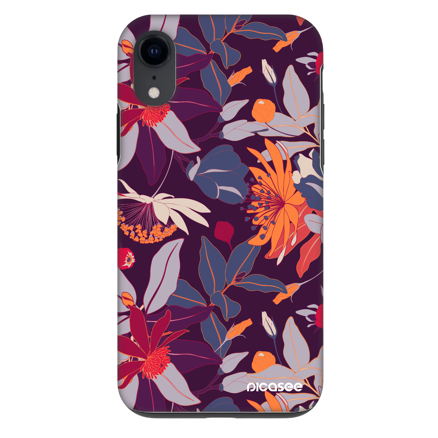 Picasee Fashion Case για Apple iPhone XR - Purple Leaf