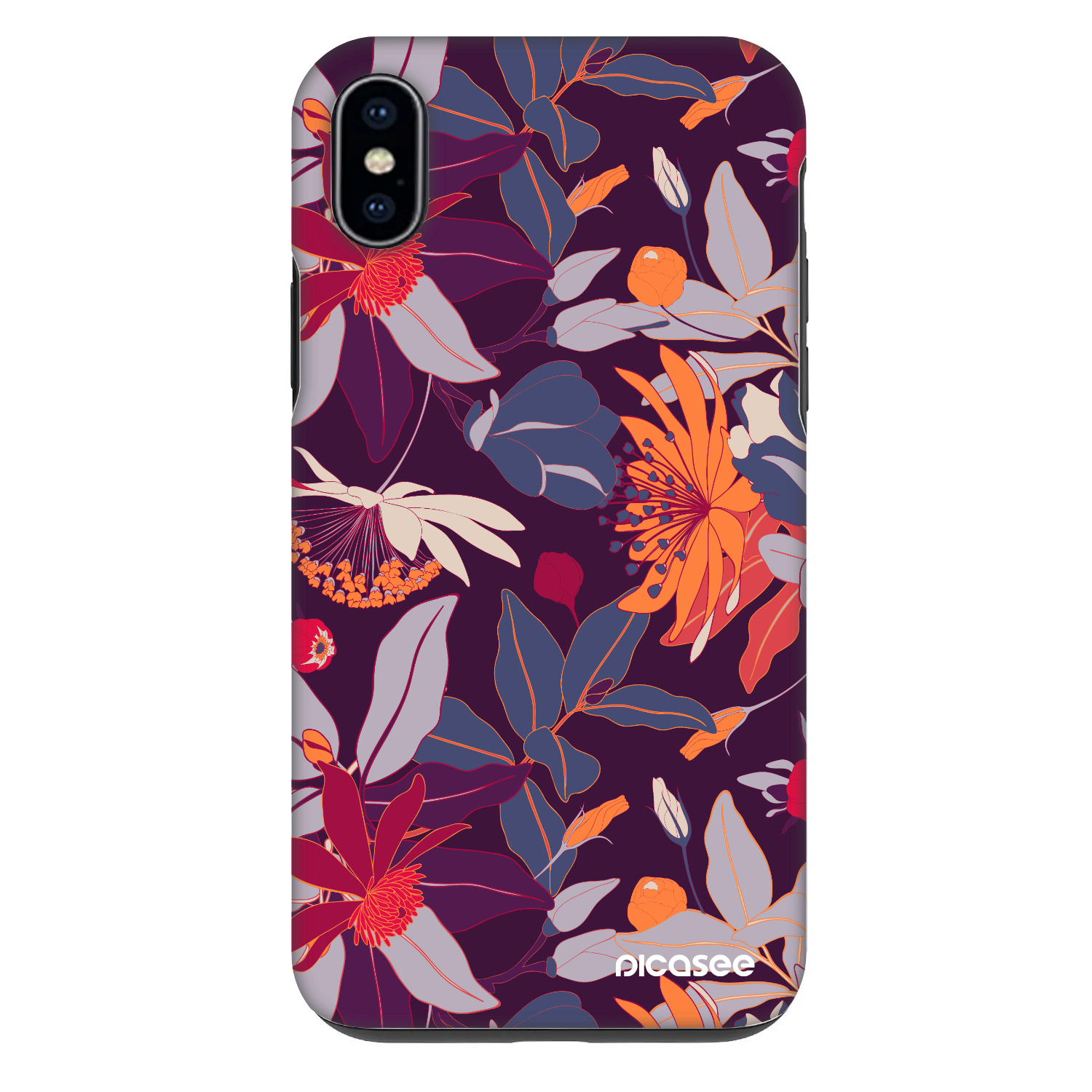 Picasee Fashion Case για Apple iPhone XS Max - Purple Leaf