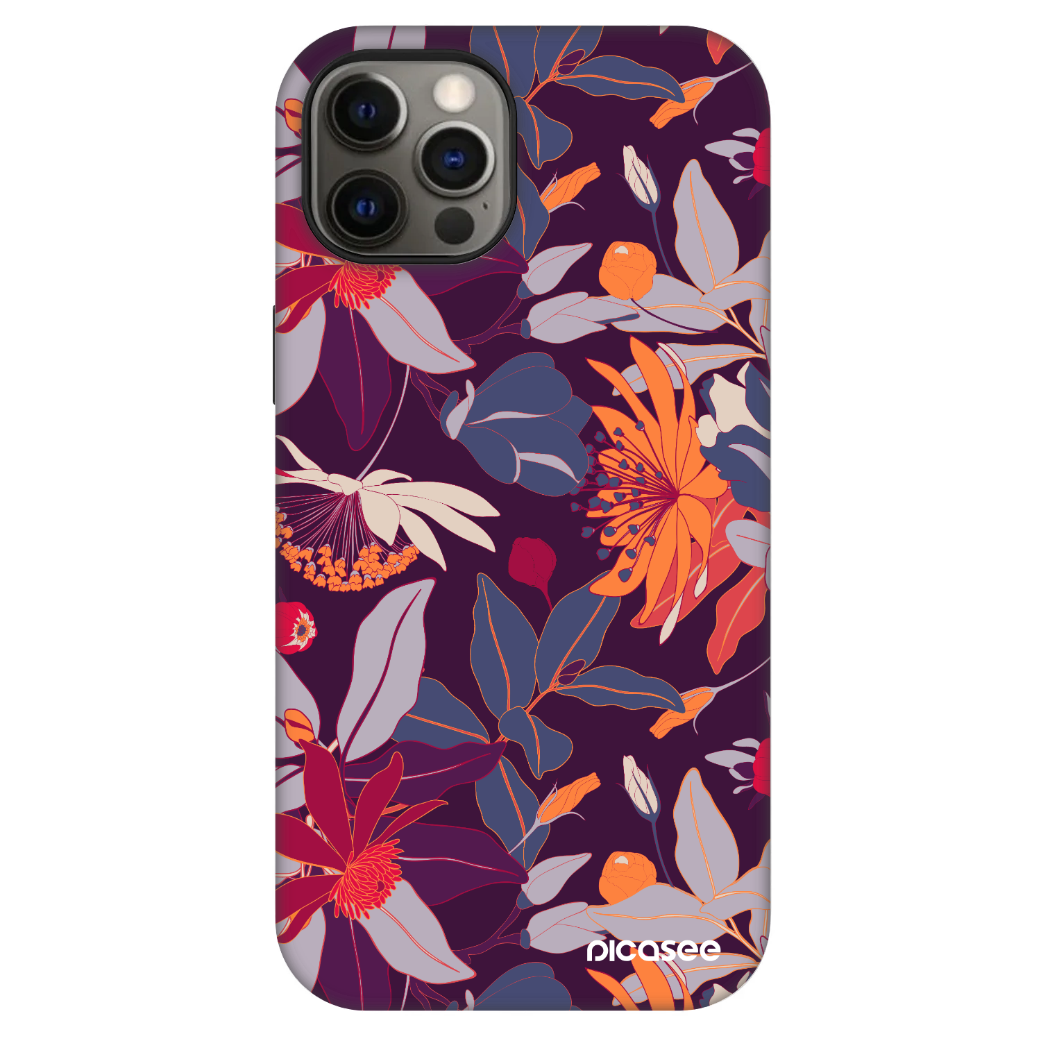 Picasee Fashion Case MagSafe για Apple iPhone 12 - Purple Leaf