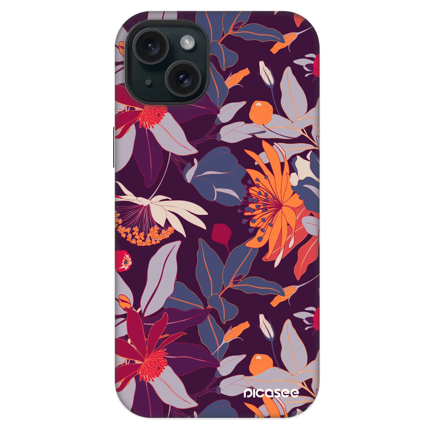 Picasee Fashion Case MagSafe για Apple iPhone 14 Plus - Purple Leaf