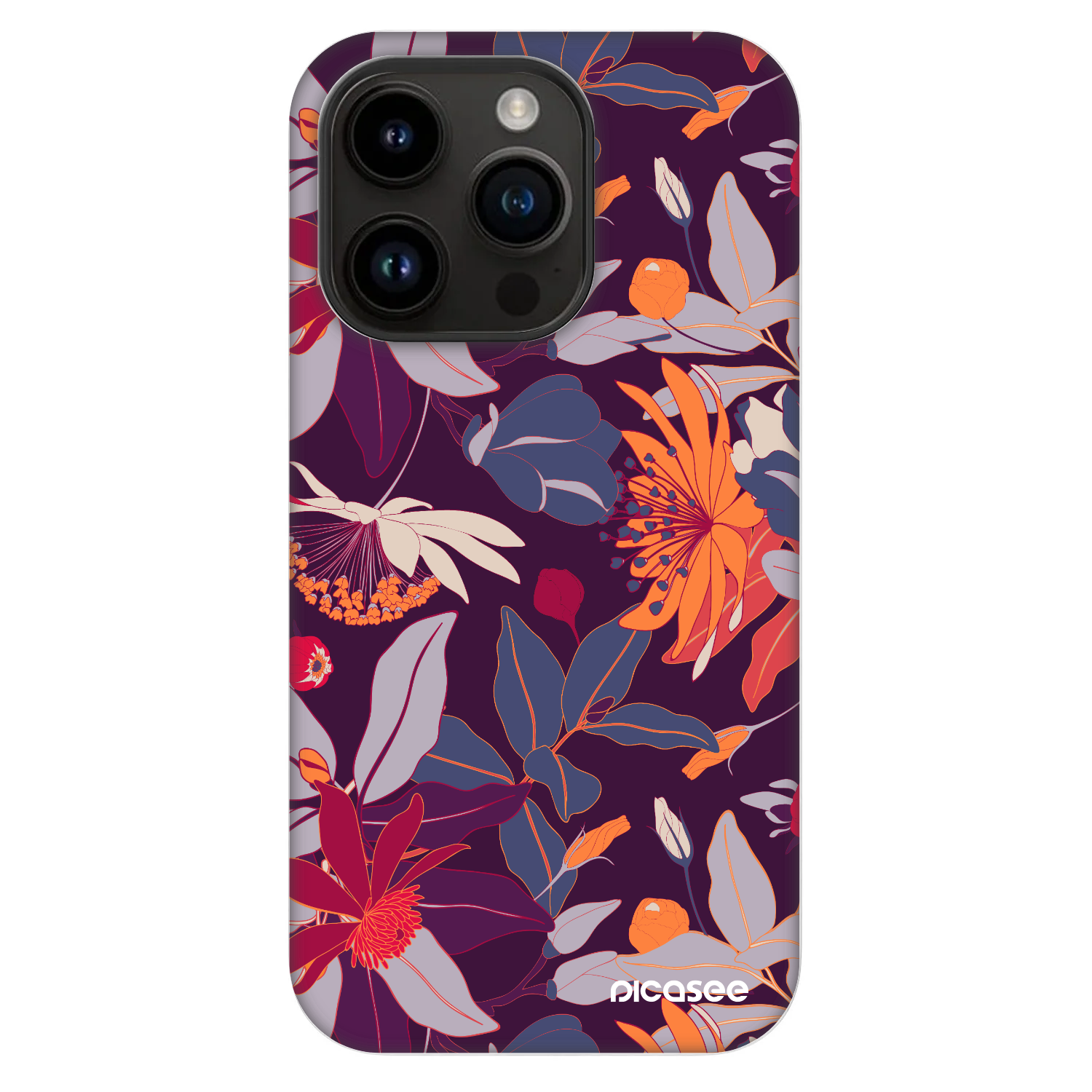 Picasee Fashion Case MagSafe για Apple iPhone 14 Pro - Purple Leaf