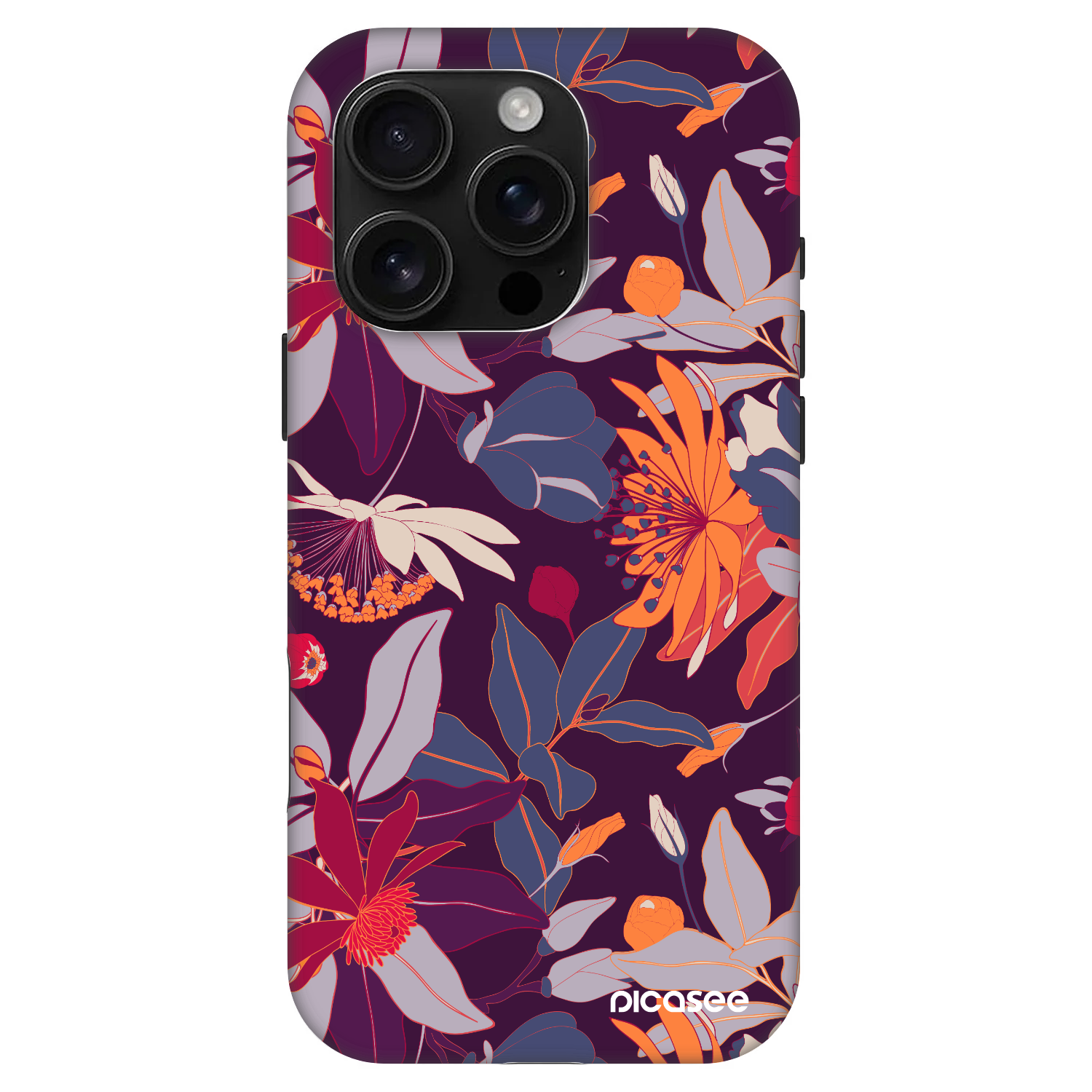Picasee Fashion Case MagSafe για Apple iPhone 16 Pro - Purple Leaf