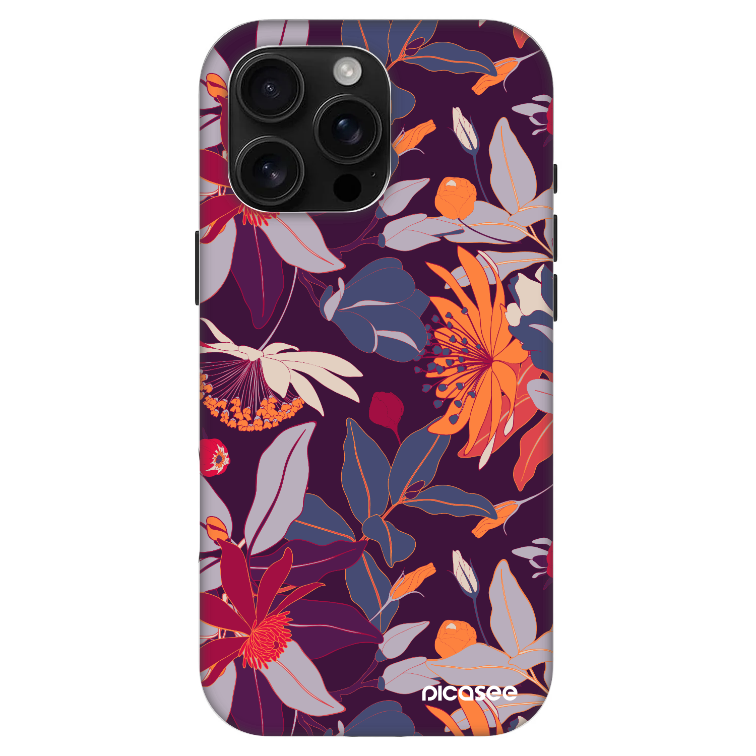 Picasee Fashion Case MagSafe για Apple iPhone 16 Pro Max - Purple Leaf