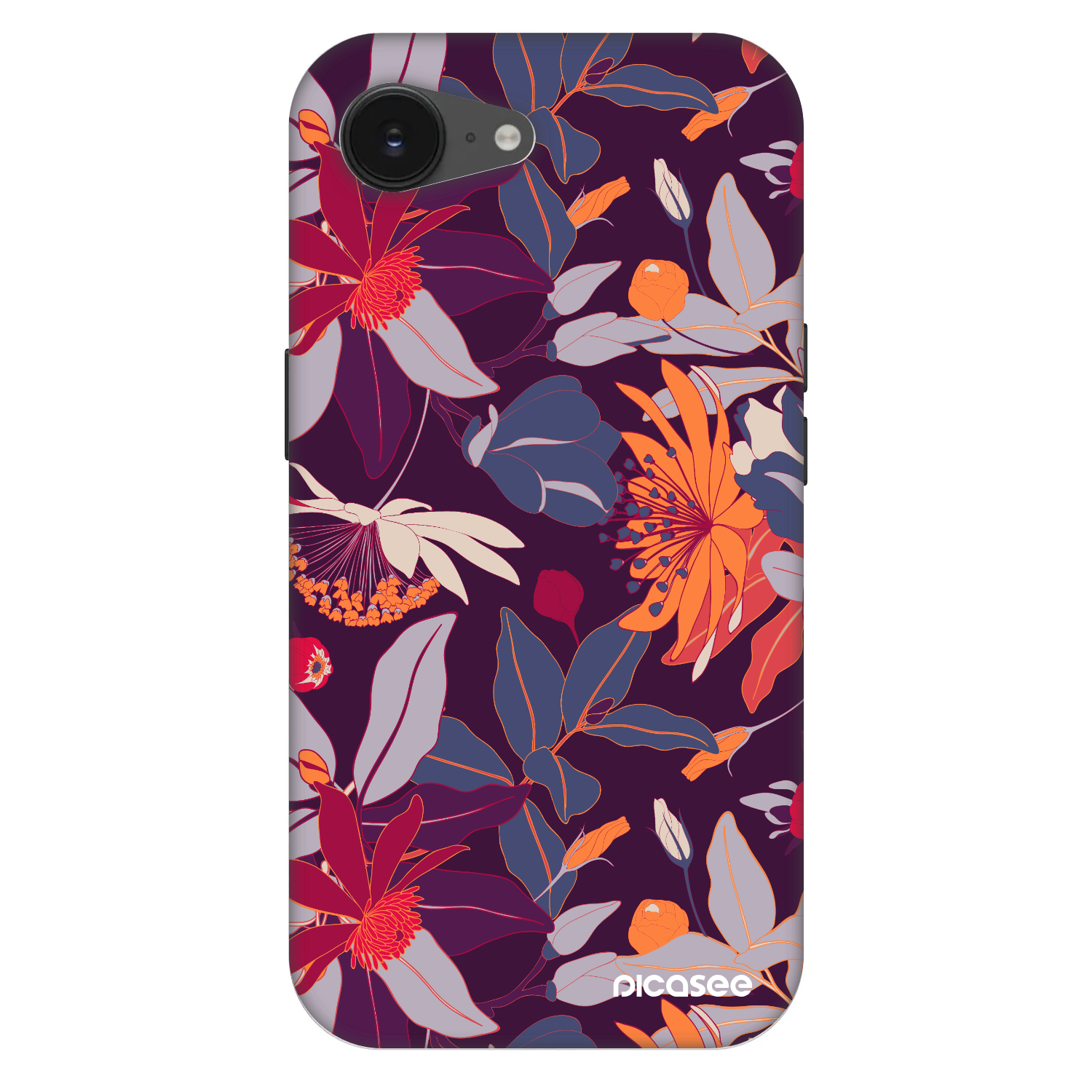 Picasee Fashion Case MagSafe για Apple iPhone 16e - Purple Leaf