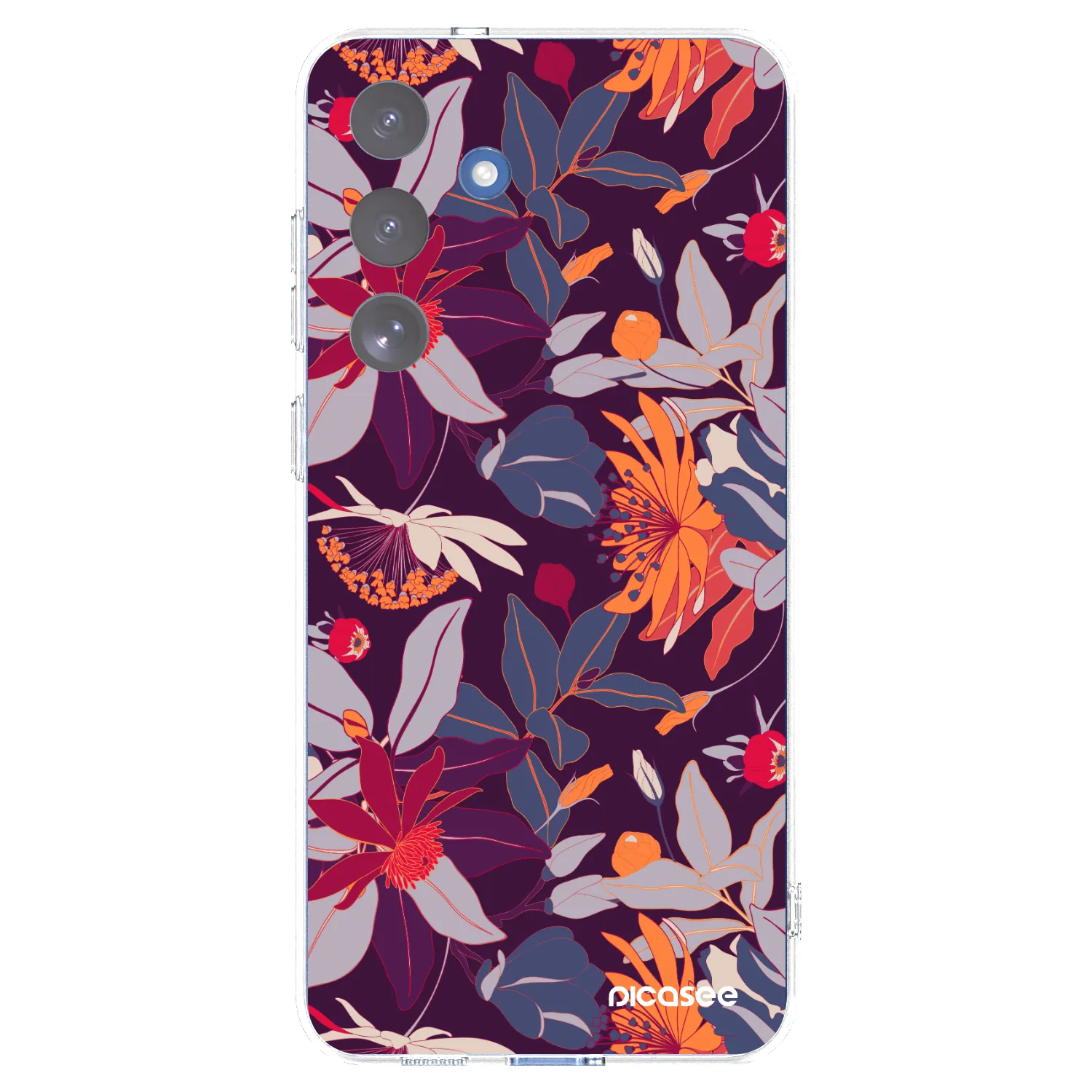 Picasee διαφανής θήκη σιλικόνης Samsung Galaxy S25 FE 5G - Purple Leaf