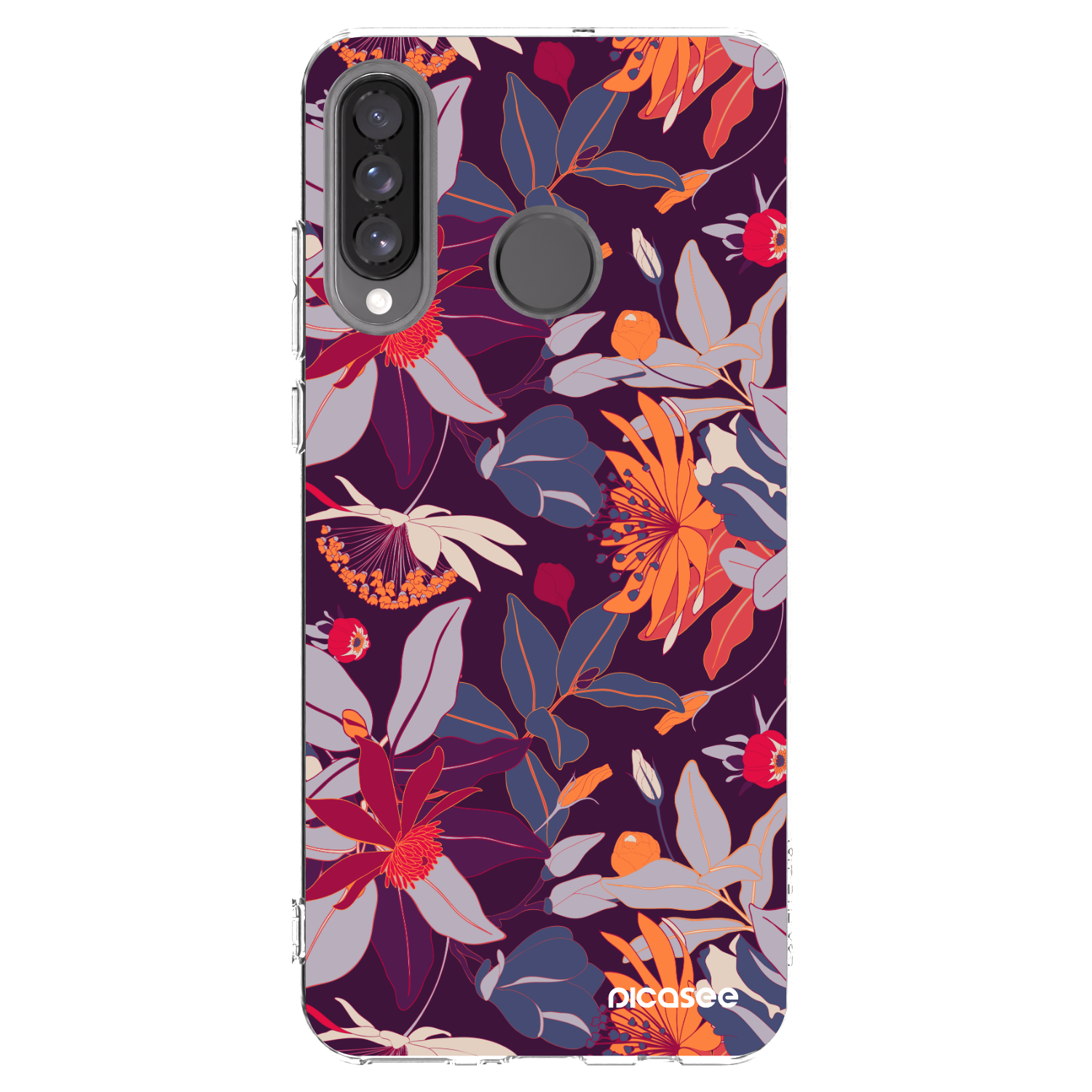 Picasee διαφανής θήκη σιλικόνης Huawei P30 Lite - Purple Leaf