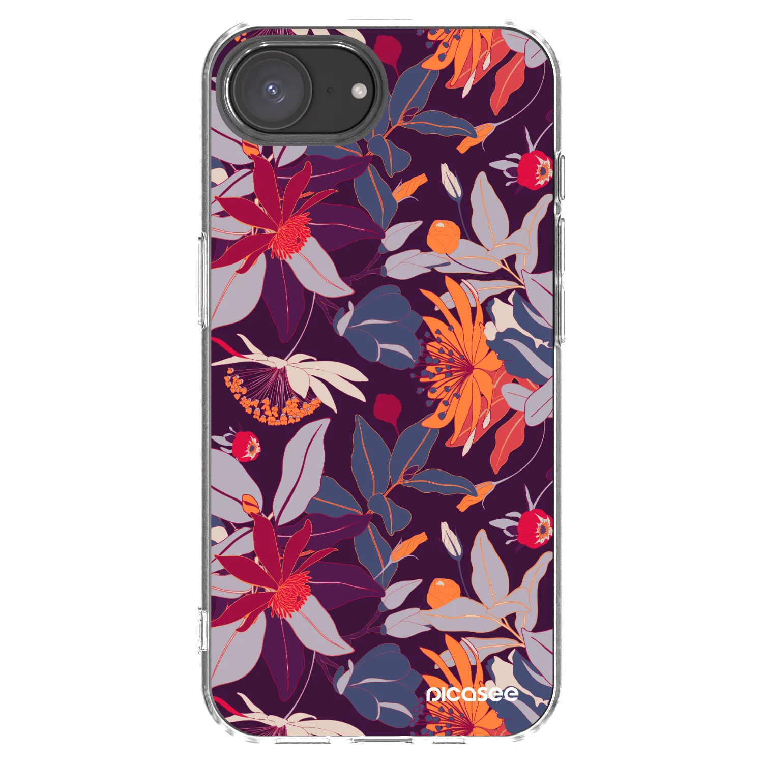 Picasee διαφανής θήκη σιλικόνης Apple iPhone 17e - Purple Leaf
